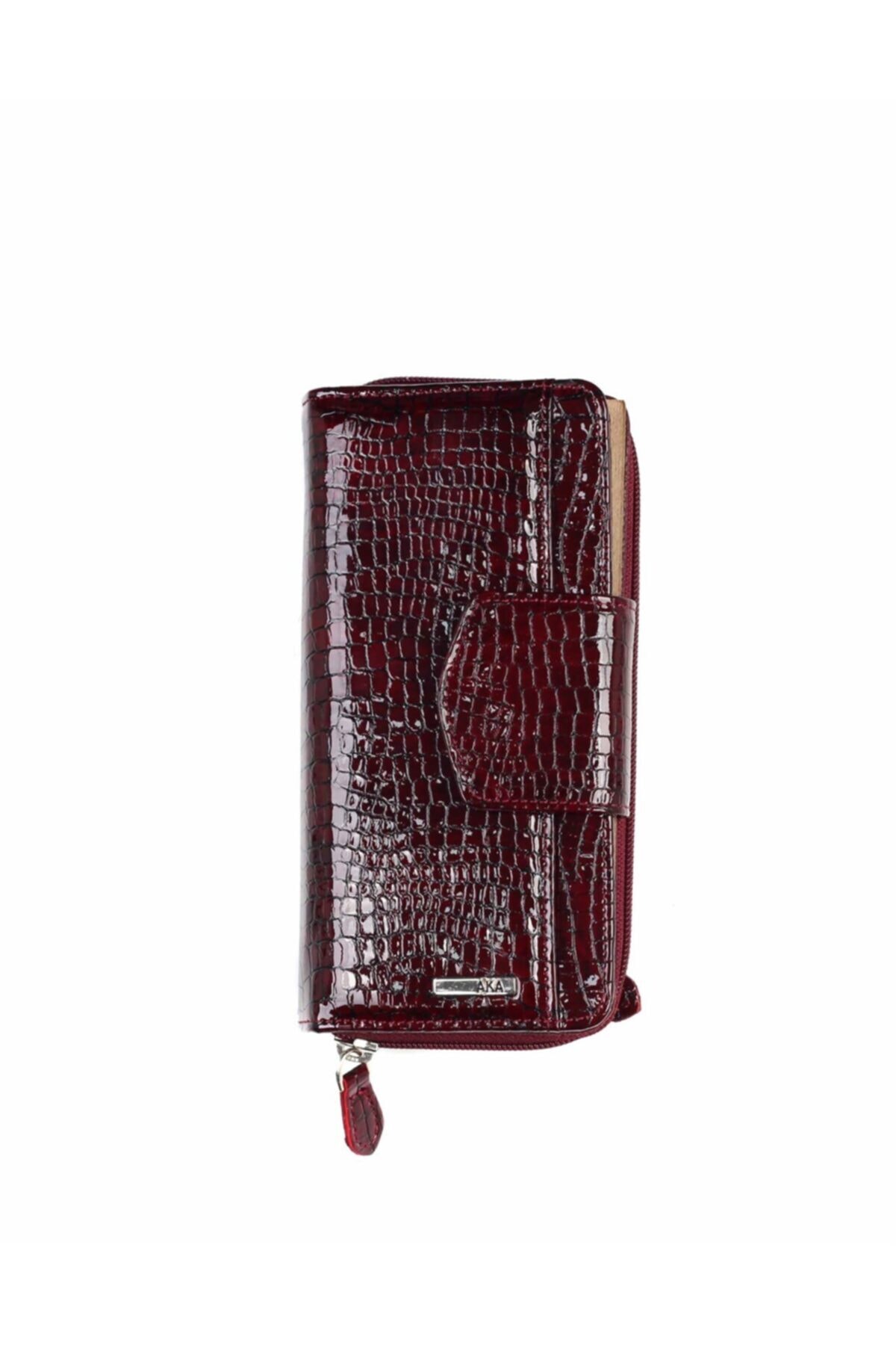 Aka Kadın Bordo Hakiki Deri Cüzdanı (428-65)