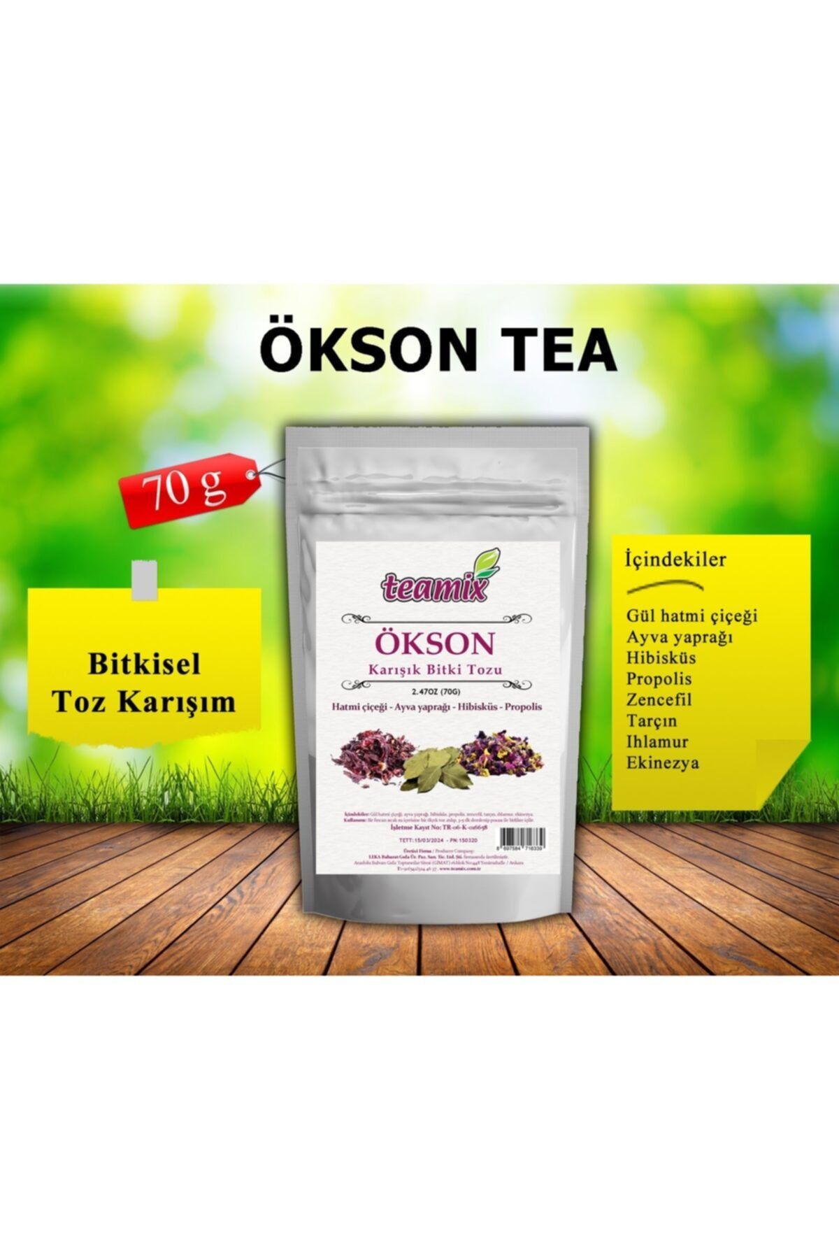 okson tea karisik bitki tozu 70 gram