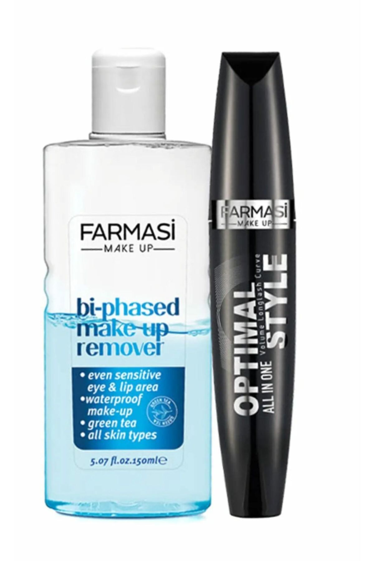 Farmasi 2'li Set - Optimal Style Maskara & Çift Fazlı Makyaj Temizleyici 150 ml