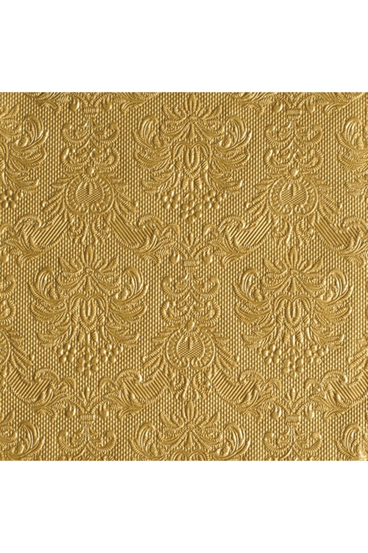 Ambiente Kağıt Peçete, 33x33cm, Altın - Gold Kabartmalı, Paket Içi 15 Adet