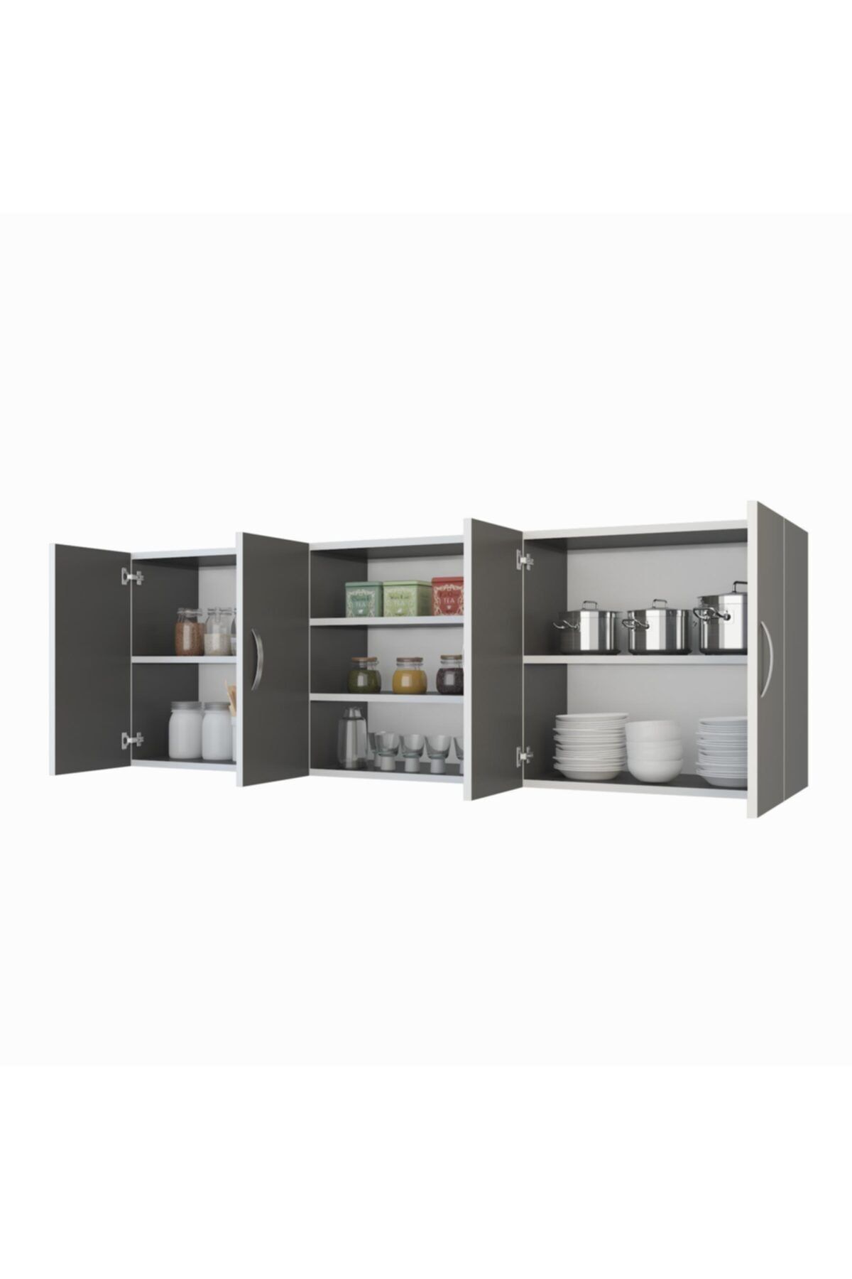 Kenzlife hazır mutfak vita gri 060*180*32 mutfak banyo dolabı kapaklı raflı