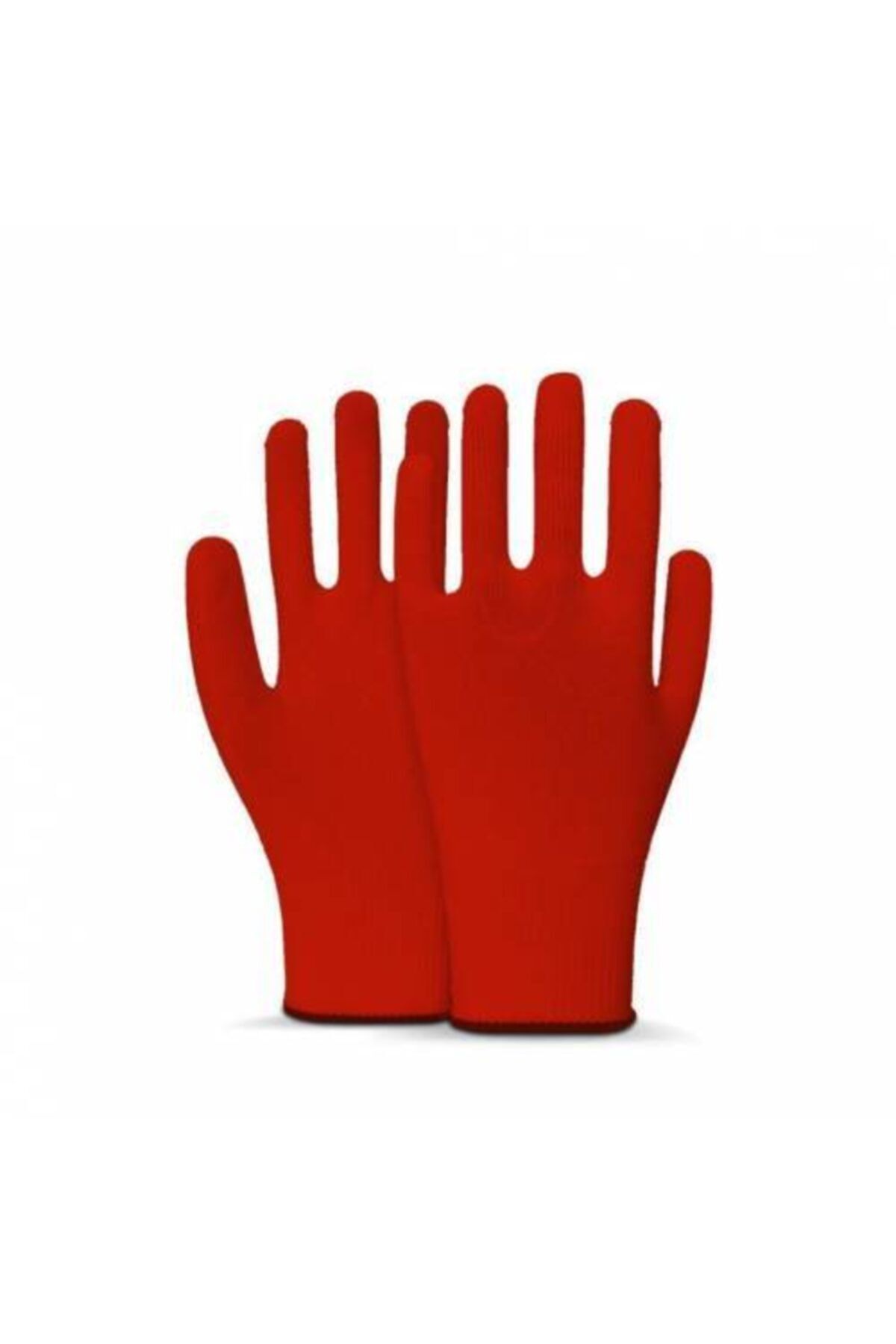 Beybi Örme Polyester Yıkanabilir Koruyucu Kasiyer Eldiveni (5 Çift)- Kırmızı