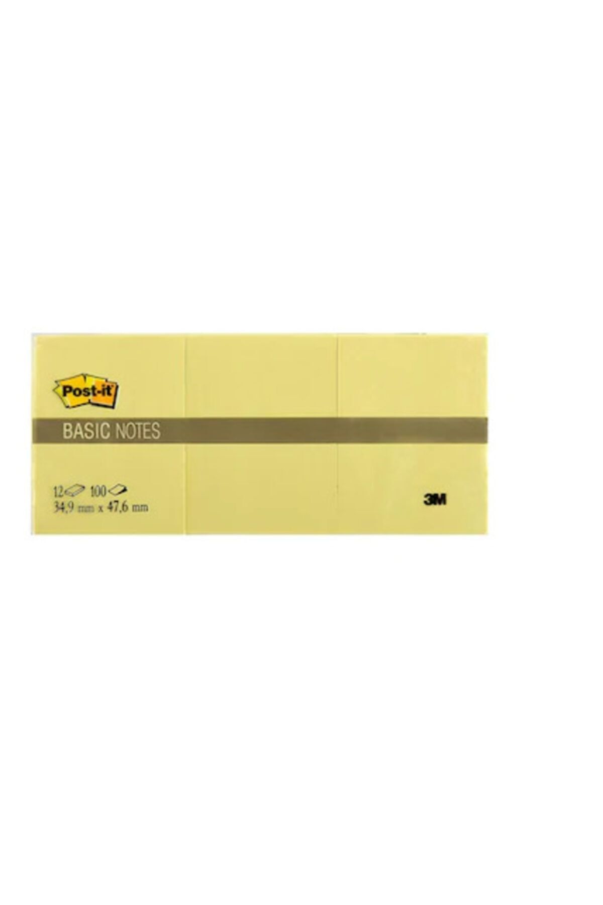 Postit 3m Sarı Yapışkanlı Not Kağıdı 38x51 Ufak Boy 12'li Pk Basic