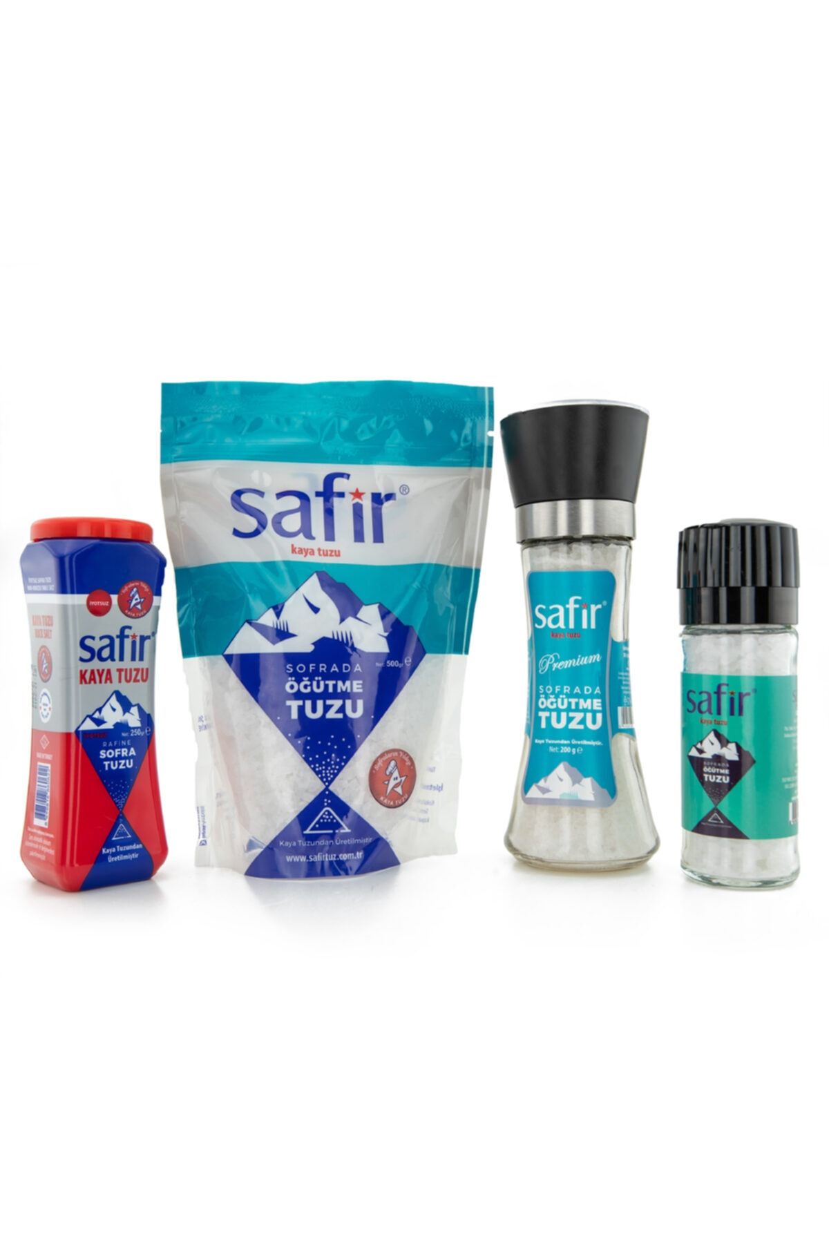 SAFİR Tuz Iyotsuz Sağlık Paketi (120 Gr. Cam Değirmen Hediyeli)