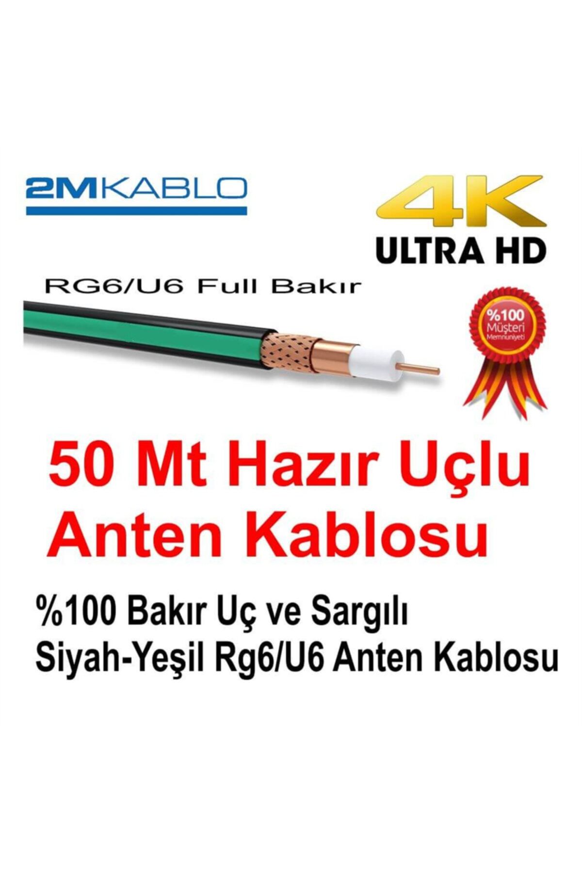 2Mood 50 Mt Hazır Uçlu 2m 1.kalite Full Bakır 96 Tel Bakır Folyo Sargı