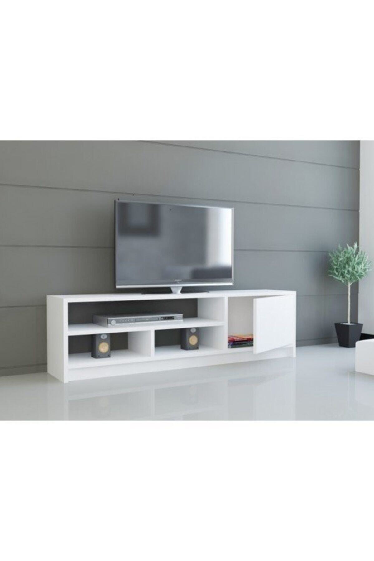 Turem mobilya Tamamı Mdf Beyaz Tv Sehpası