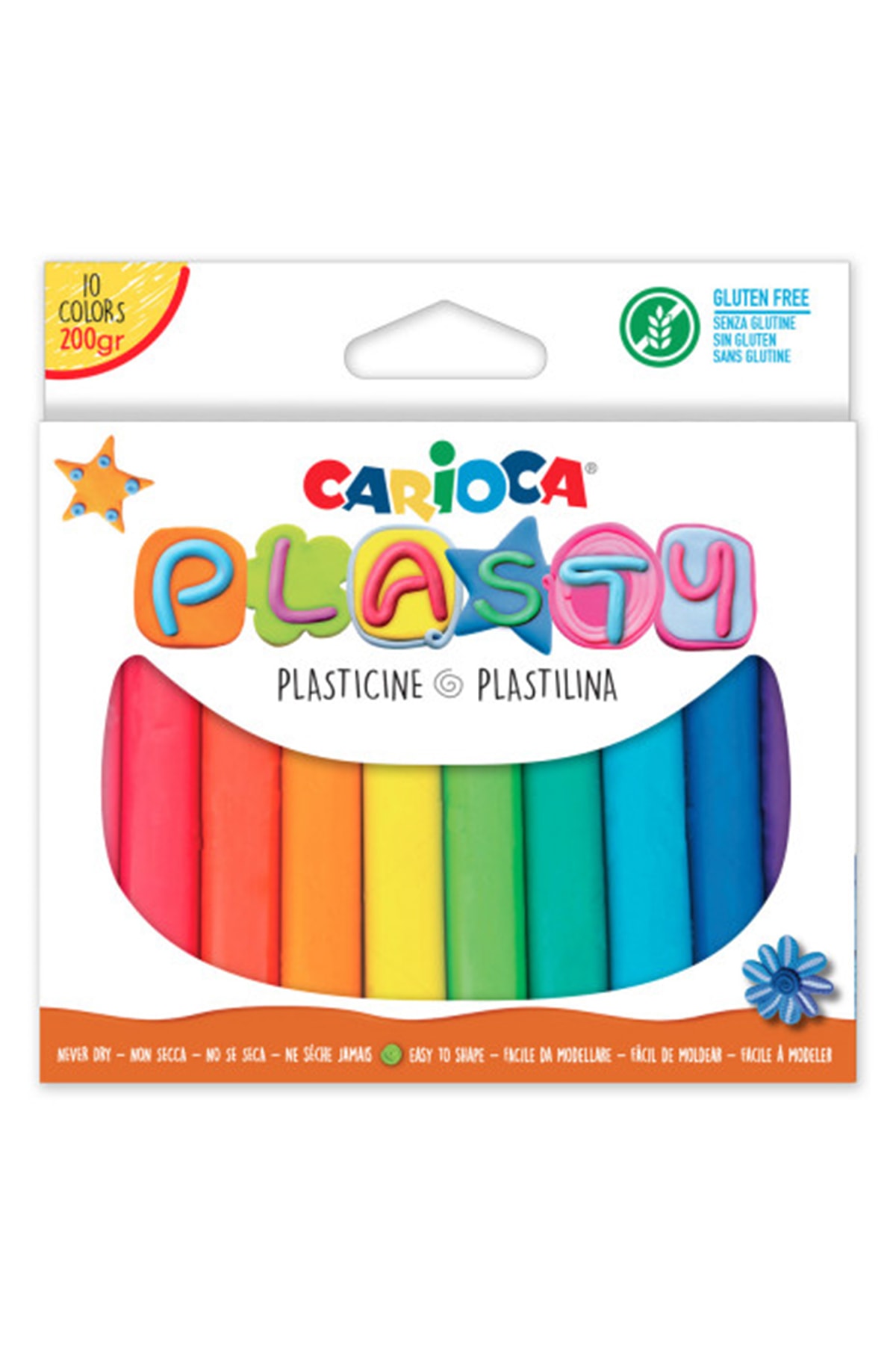 CARIOCA Plasty Kurumayan Oyun Hamuru - 10 Renk 200 gr