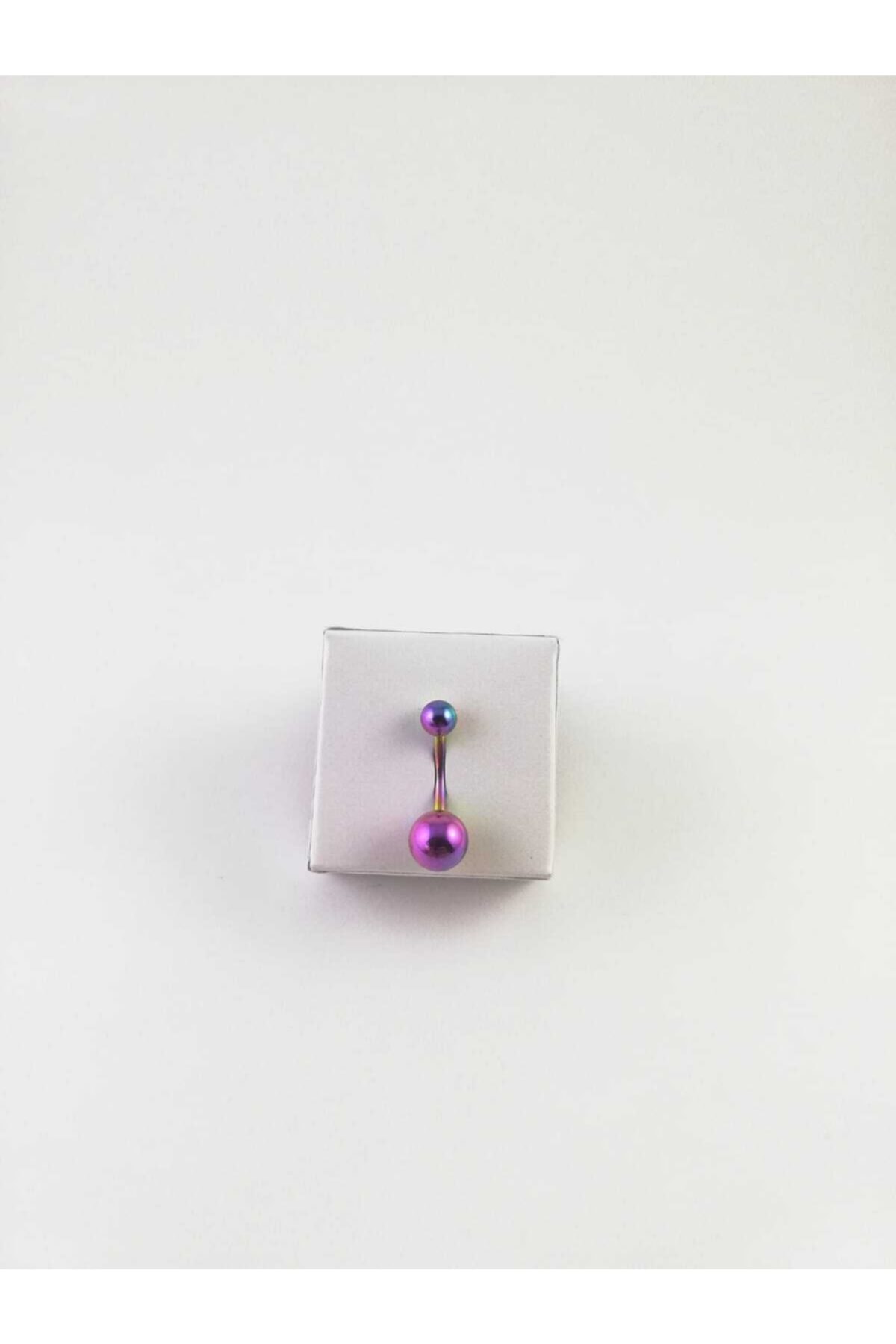 Takıparkxs Çelik Rainbow Göbek Piercing 316l