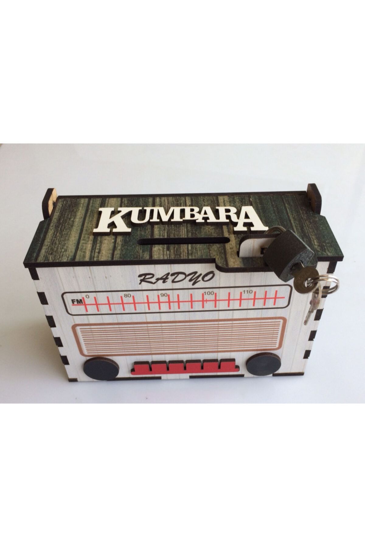 PRATİK DEKOR Nostaljik Radyo Kumbara Yeşil