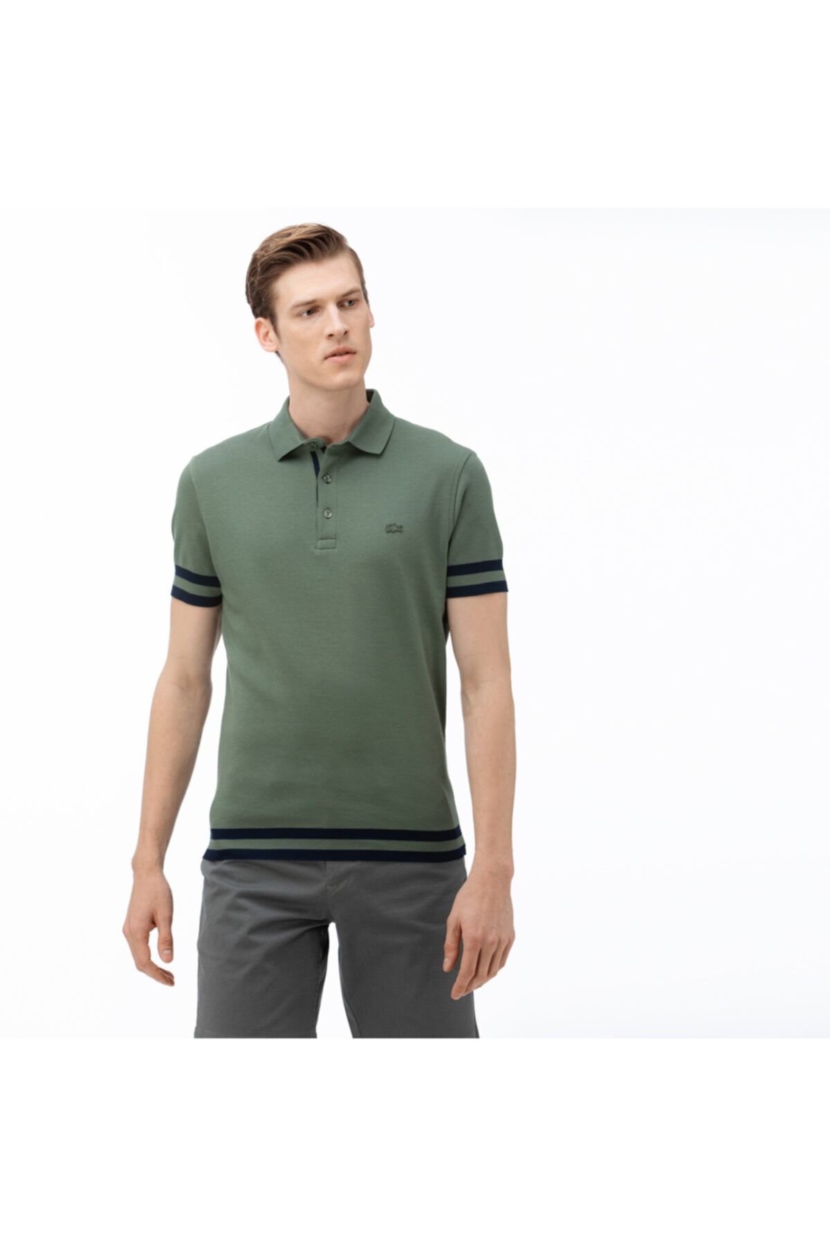 Lacoste Erkek Regular Fit Haki Polo Yaka T-Shirt PH0046