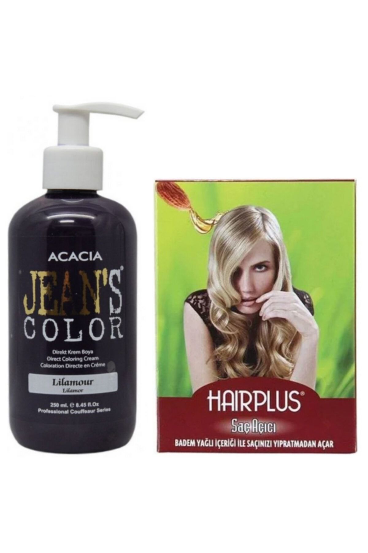 acacia sac boyasi lilamor 250ml ve hairplus sac acici fiyati yorumlari trendyol