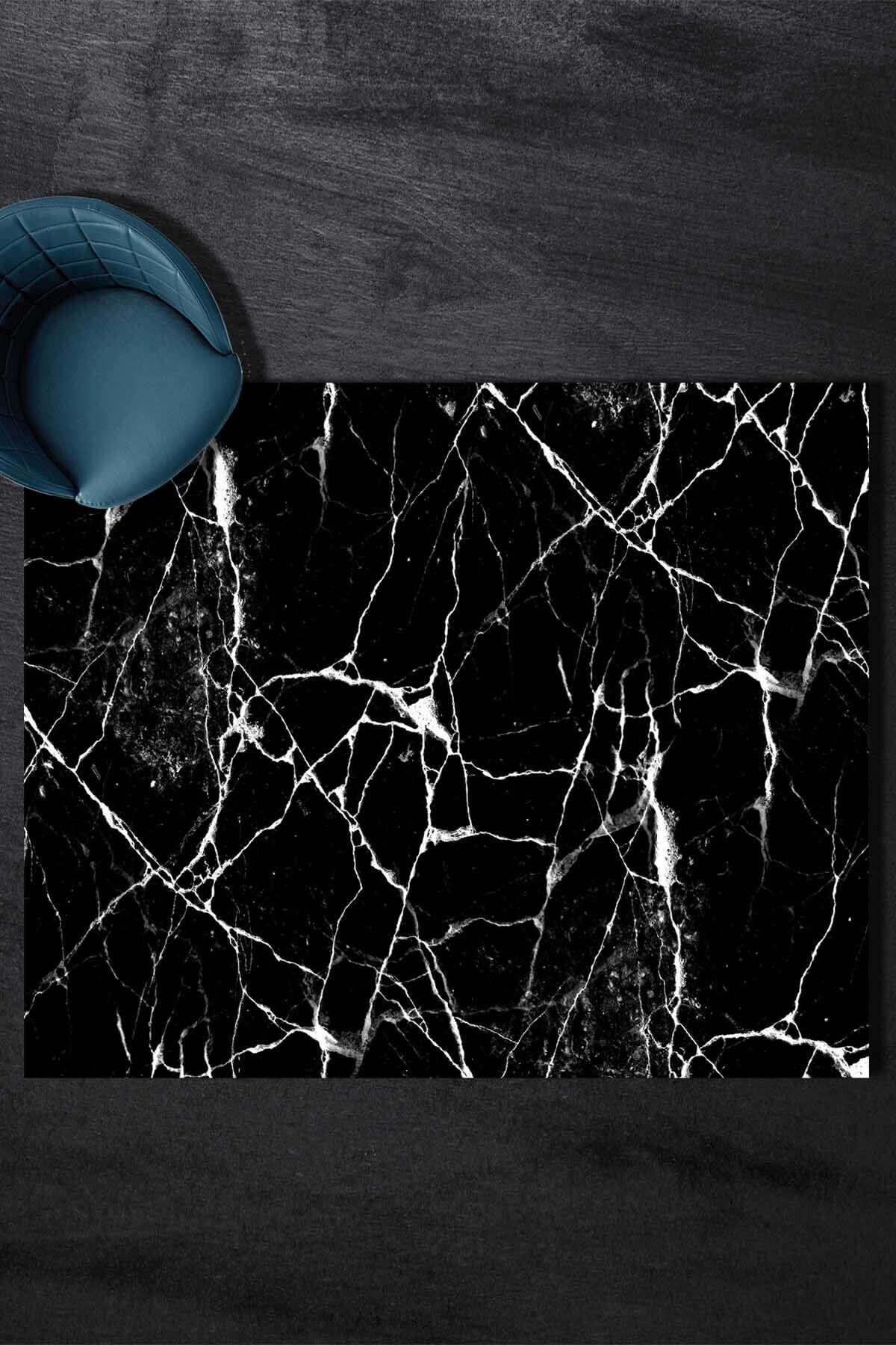 evimod black marble siyah beyaz mermer desenli yikanabilir dekoratif kaymaz taban hali fiyati yorumlari trendyol