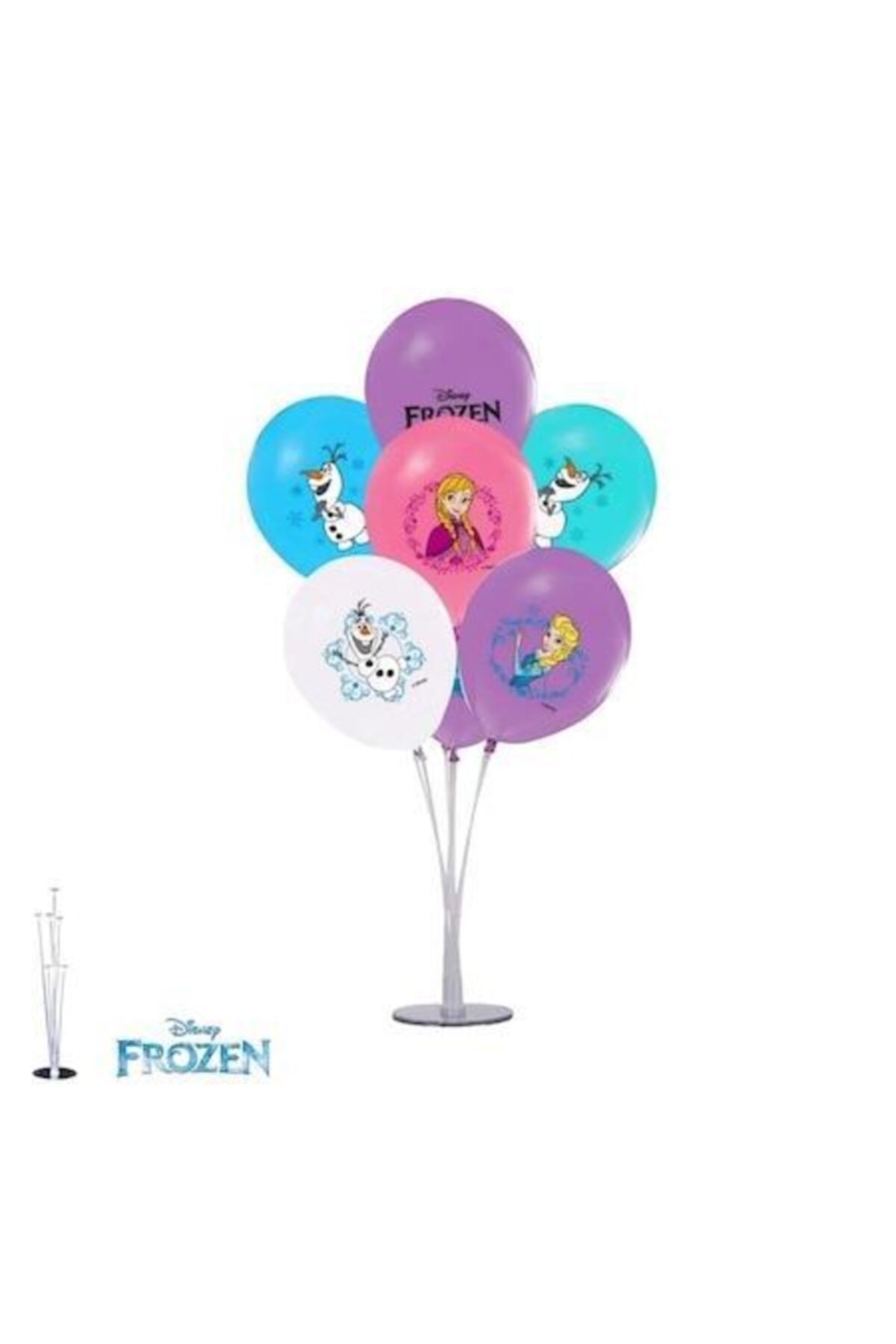 Frozen Elsa 1 Adet 7'li 75 Cm Balon Standı Ve 7 Adet Frozen 2 Balon Set