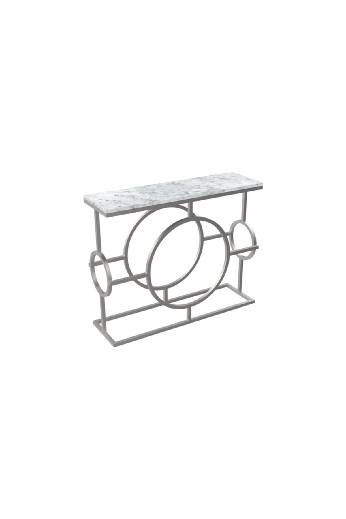 MAKSA Fulvia 100 cm Carrara White Satine Paslanmaz Konsol