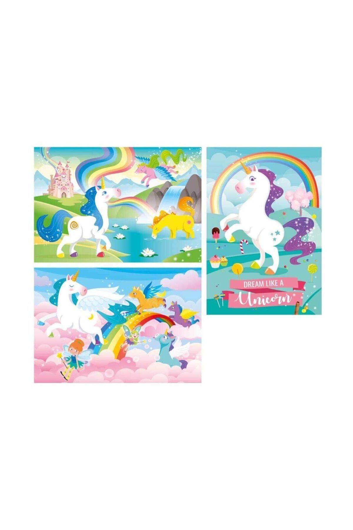 Clementoni Çocuk Clementoni Unicorn 3X48 Parça Çocuk Puzzle /