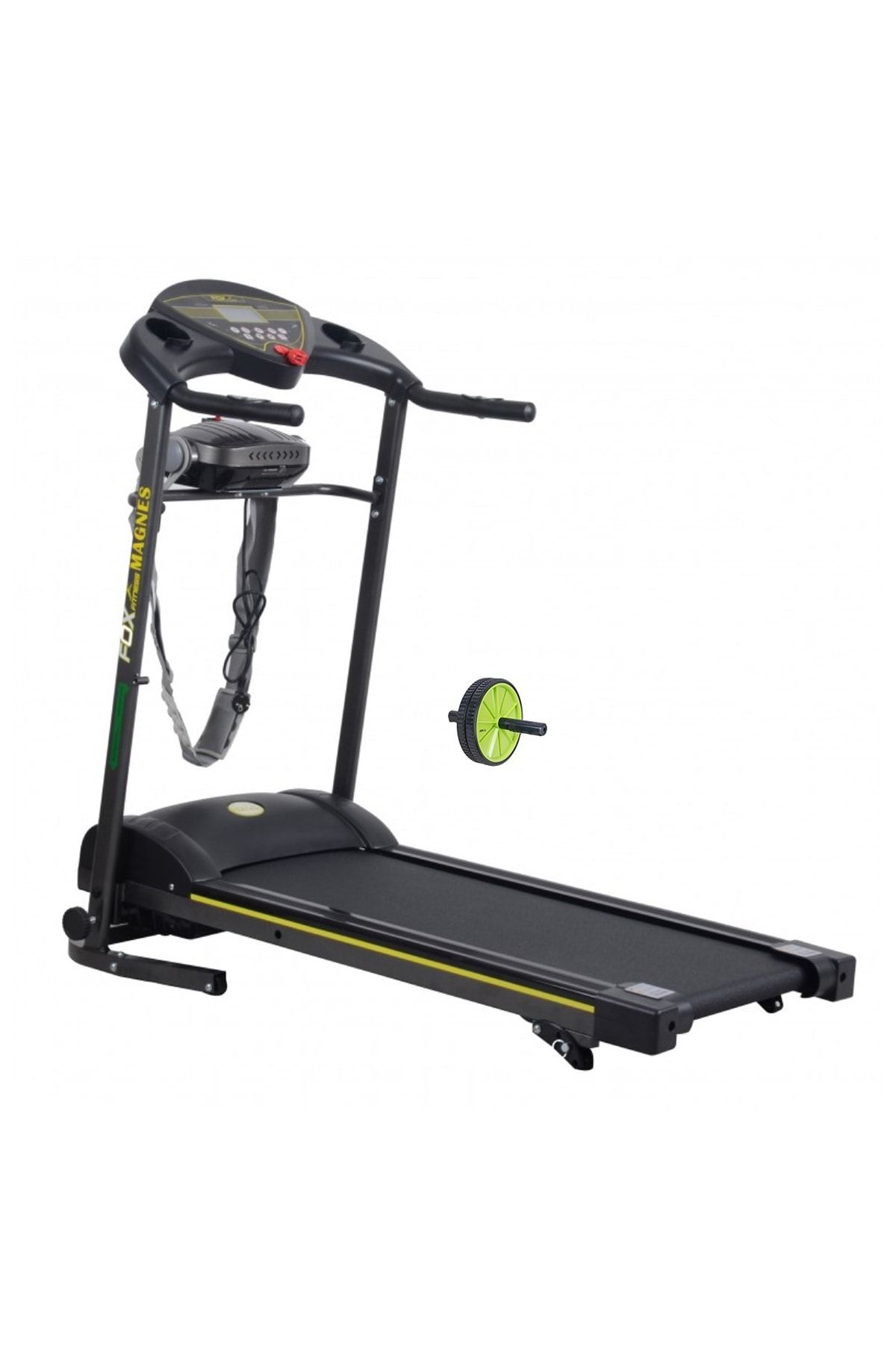 FOX FITNESS Magnes 2 HP Motorlu, Masajlı Koşu Bandı + Egzersiz Tekerleği