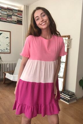TRENDYOLMİLLA Pembe B&uuml;zg&uuml; Detaylı Elbise TWOSS20EL1638