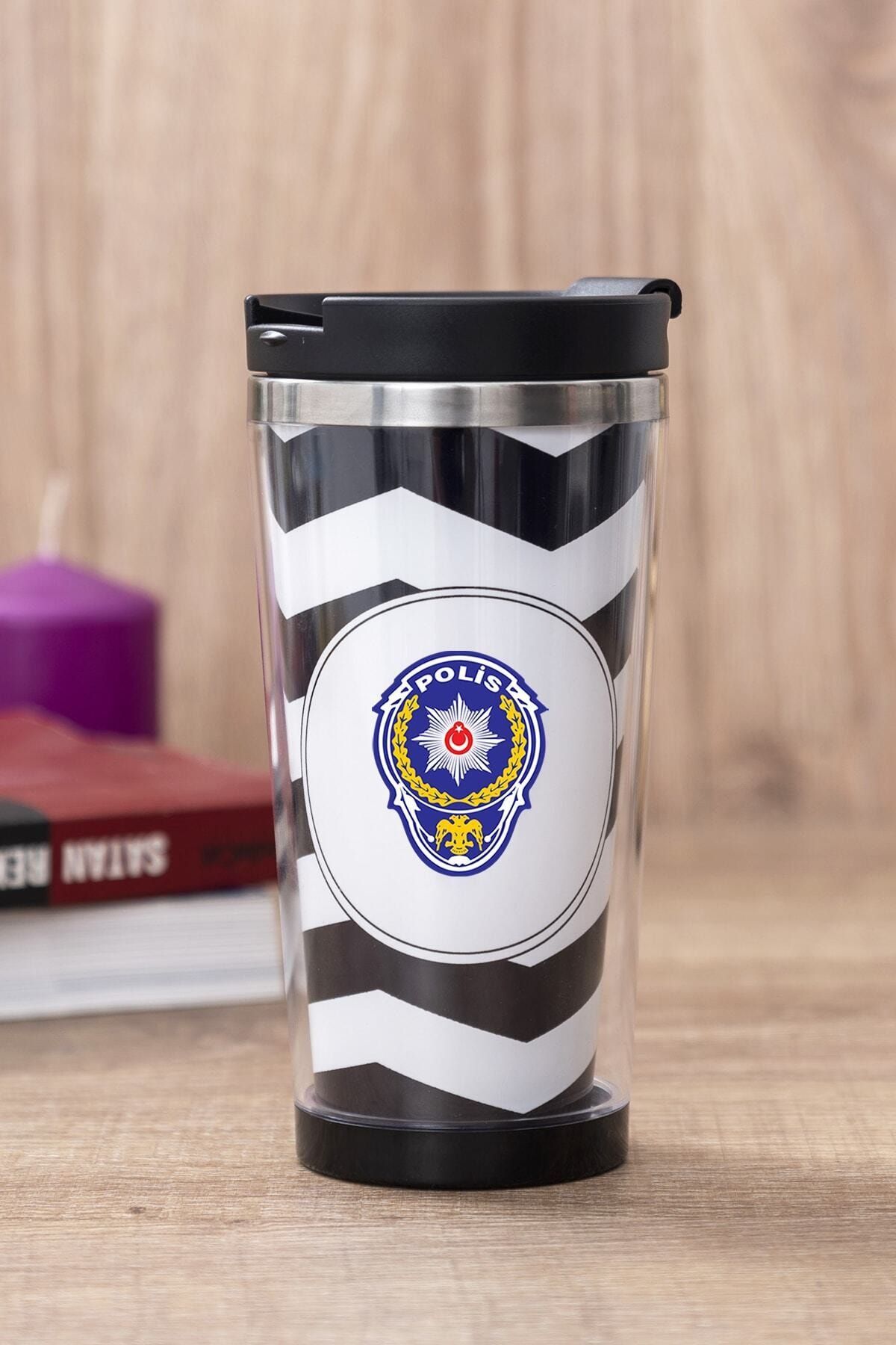 Phi Ajans Polis Logolu Siyah Termos Bardak