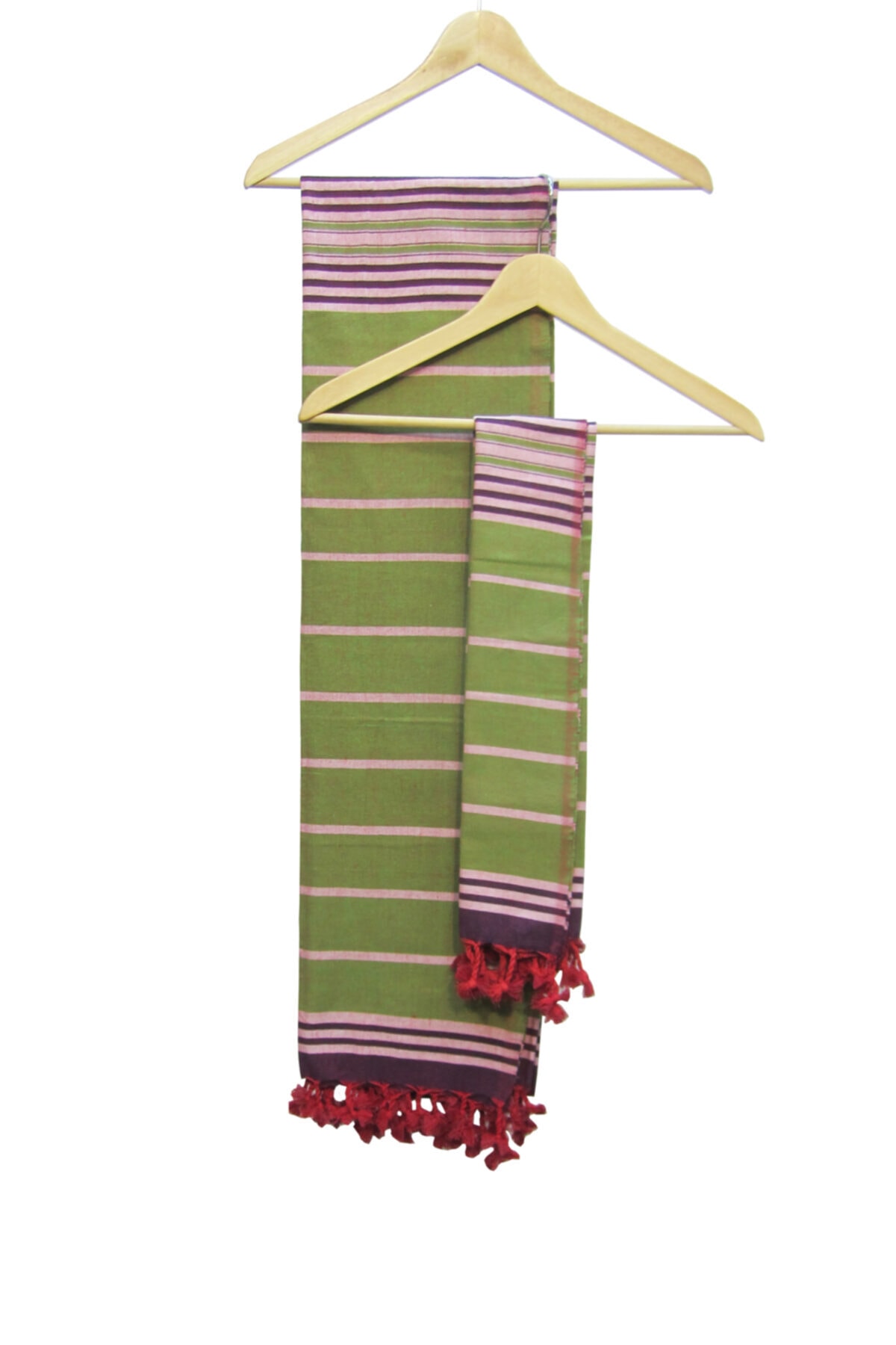 Peştemalcı Levent Yeşil El Dokuması 2'li Peştamal Seti(Peştamal+Peşkir)