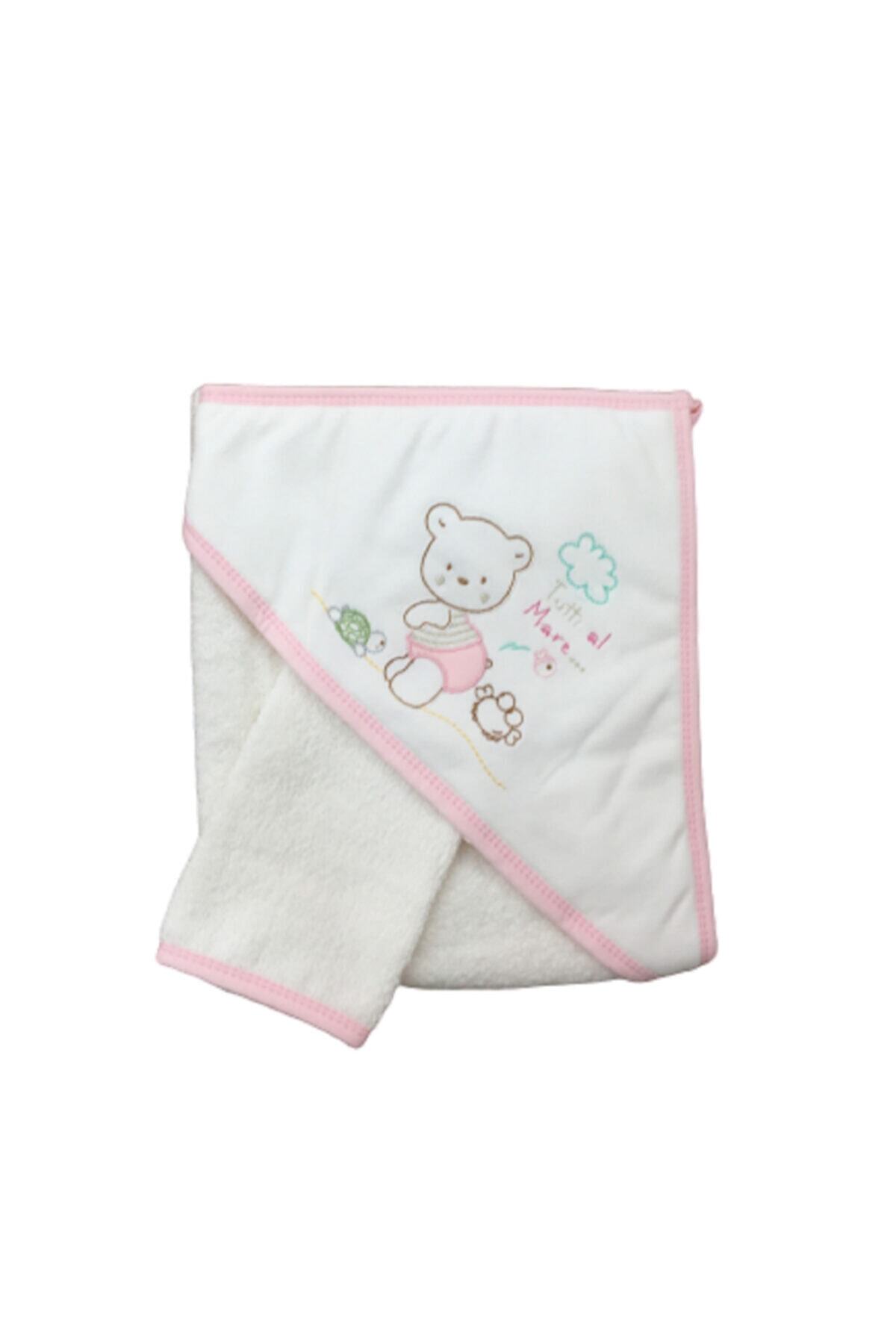Ekebaby Kız Bebek Pembe Banyo Havlusu