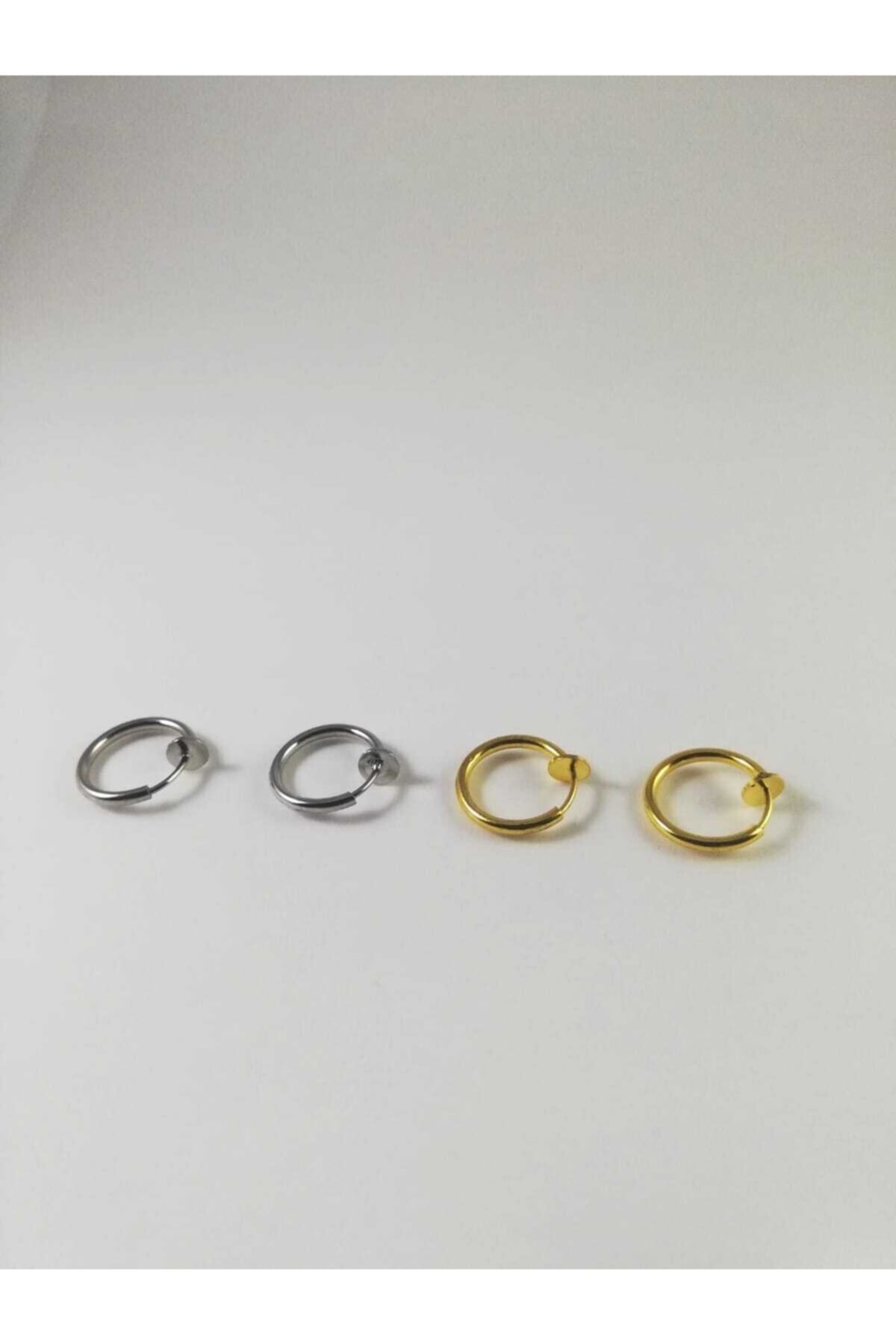 Takıparkxs Fake Piercing 2 Renk 2 Çiftlik Set Delik Burun-kulak-dudak Olmadan Tüm Bölgelere Uyumlu
