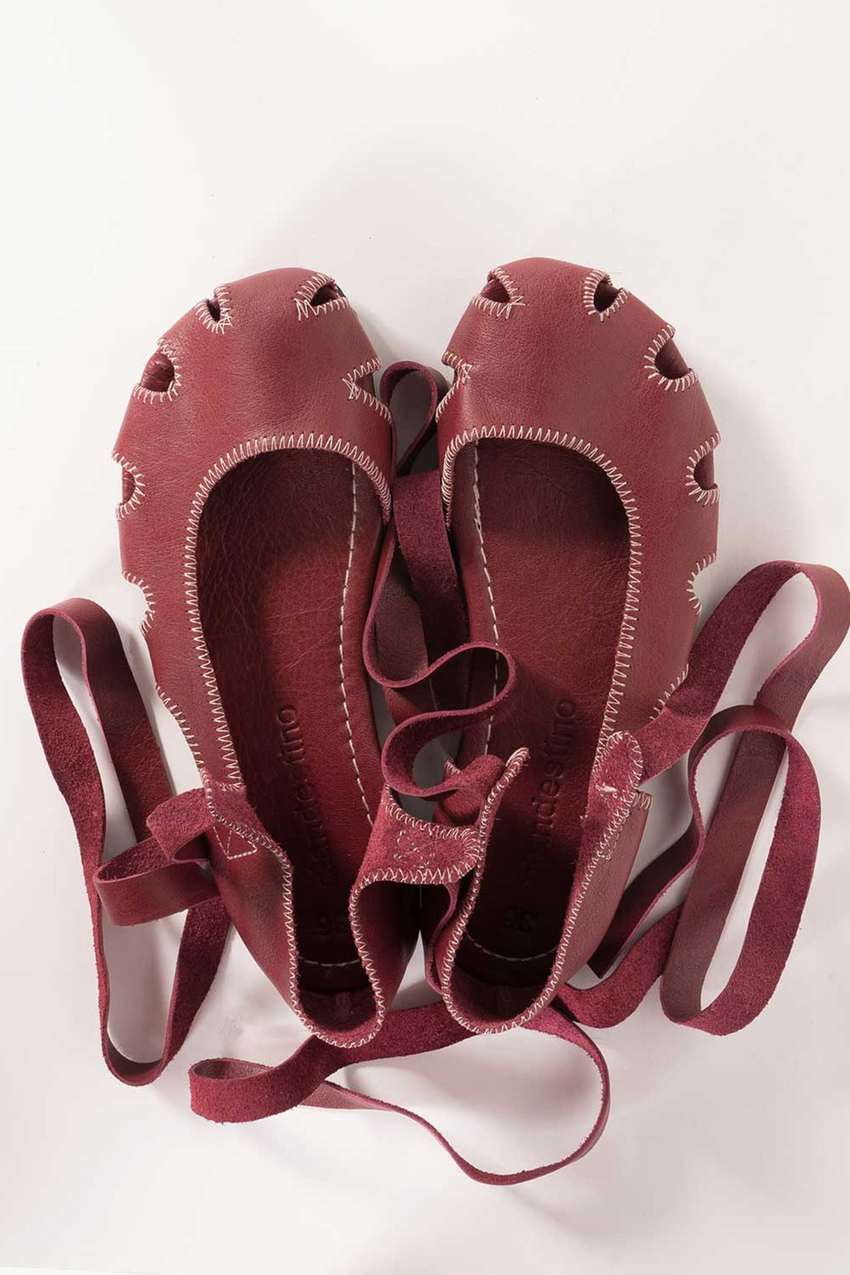 Clandestino Deri Sandalet Bordo