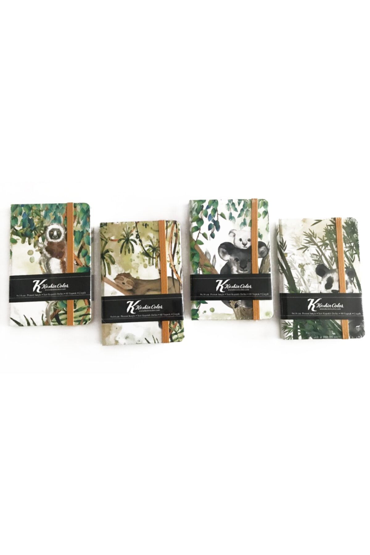 Keskin Colors Keskin Color Pronot Jungle 9x14 80 Yaprak Çizgili Lastikli Not Defteri