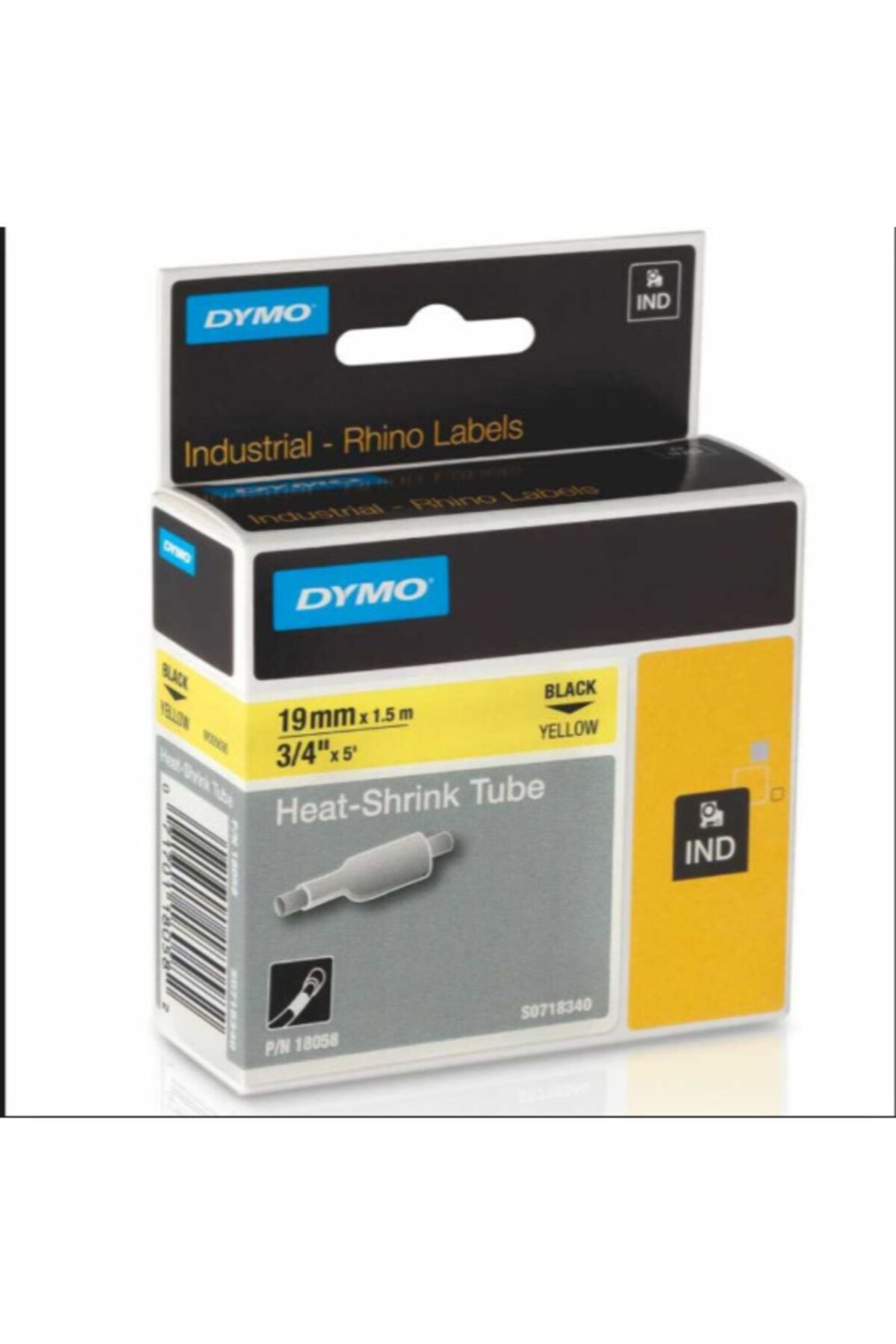 Dymo Rhinopro Isıyla Küçülen Şerit 19mm X 1,5mt Sarı