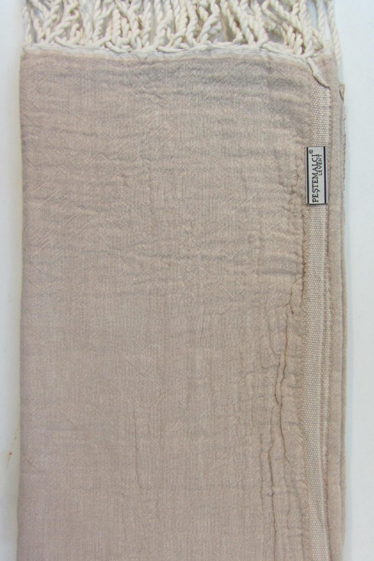 Peştemalcı Levent Plaj Havlusu- El Dokuması Peştamal 100x180cm.-Taş Rengi