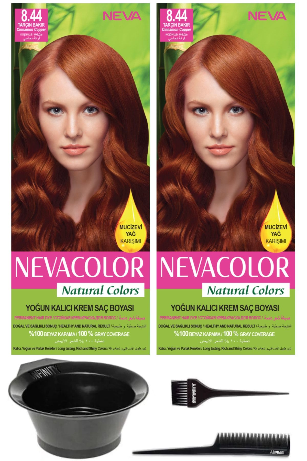 neva color 2 li natural colors 8 44 tarcin bakir kalici krem sac boyasi ve sac boyama seti 7681655541449 fiyati yorumlari trendyol