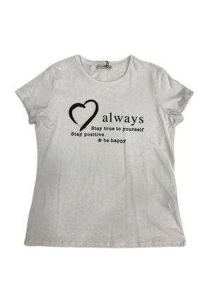 Kadin Gri Friends Baskili T Shirt