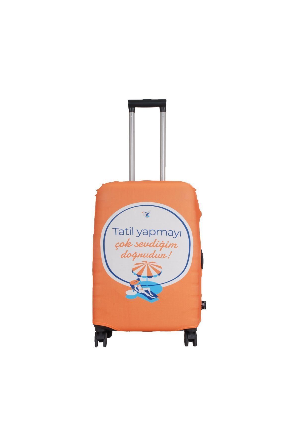 Epack Unisex Turuncu Su İtici Orta Boy Valiz Koruyucu Kılıf Lc20m