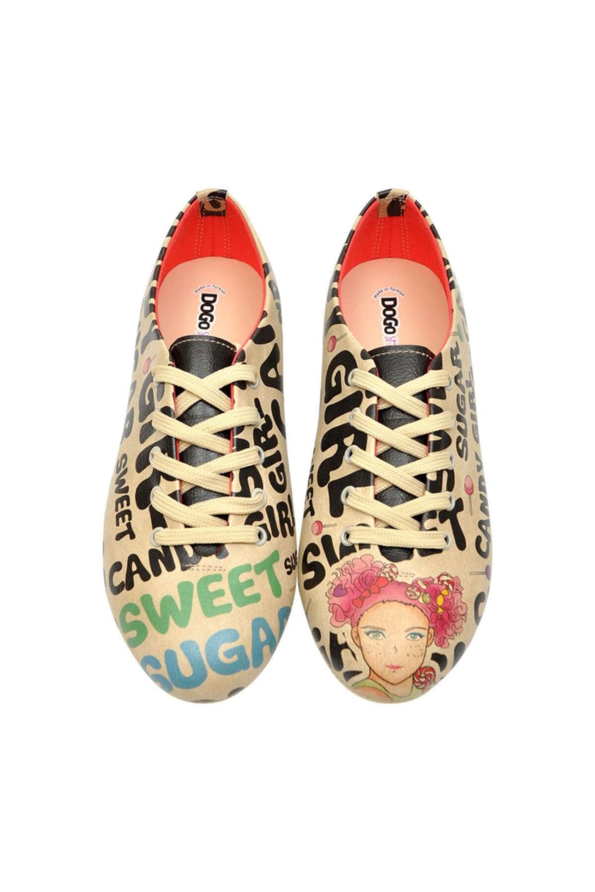 Dogo Sweet Sugar / Tasarım Baskılı Vegan / Oxford Kadin Ayakkabi