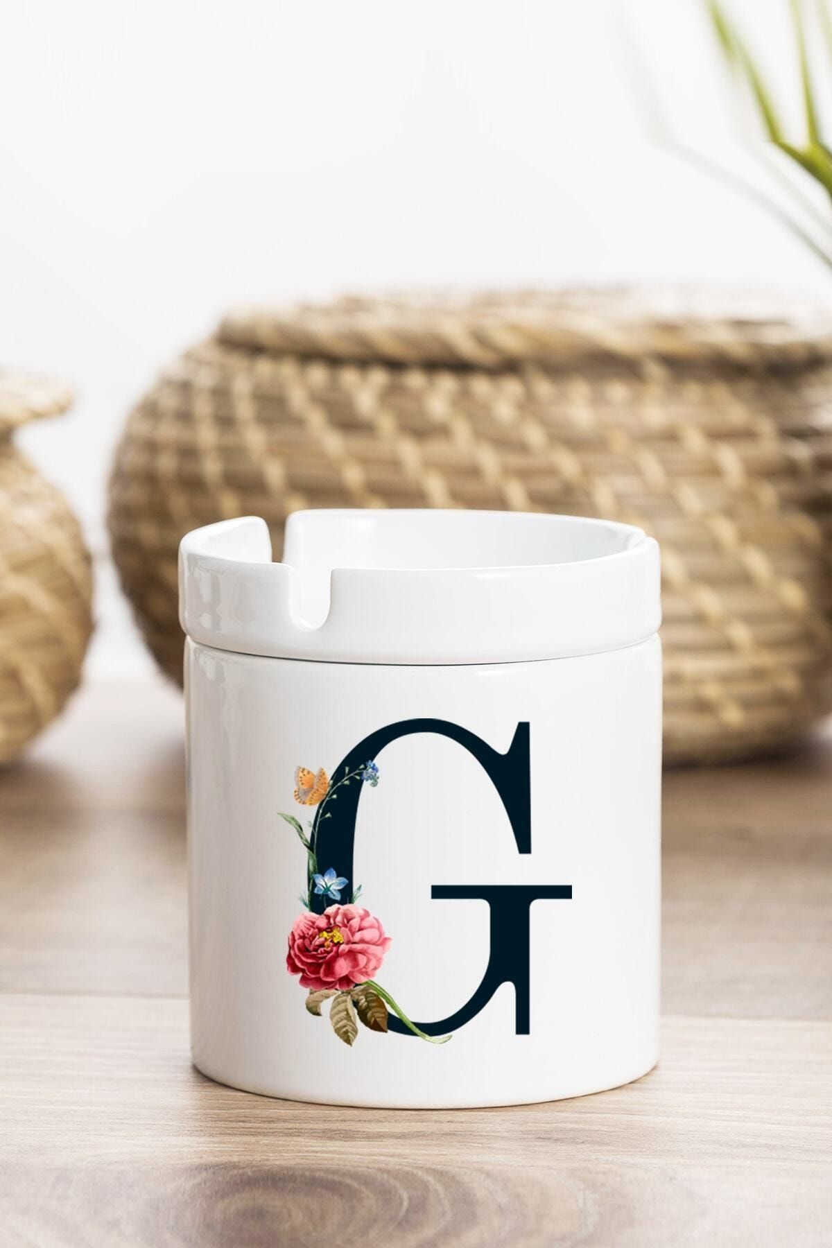 GiftStore G Harfi Çiçek Tasarım Kül Tablası