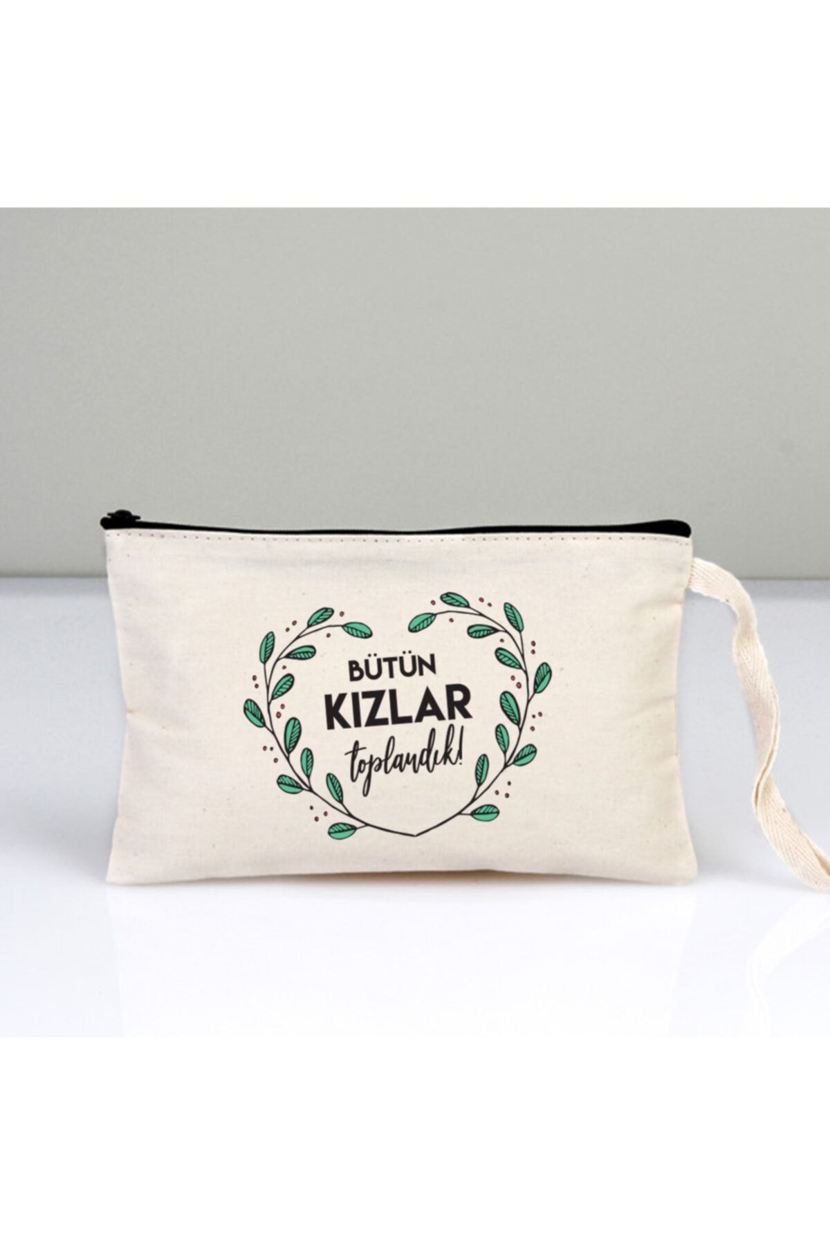 Düğün İşleri Kadın Bej 10 Adet Makyaj Çantası 21x15 cm