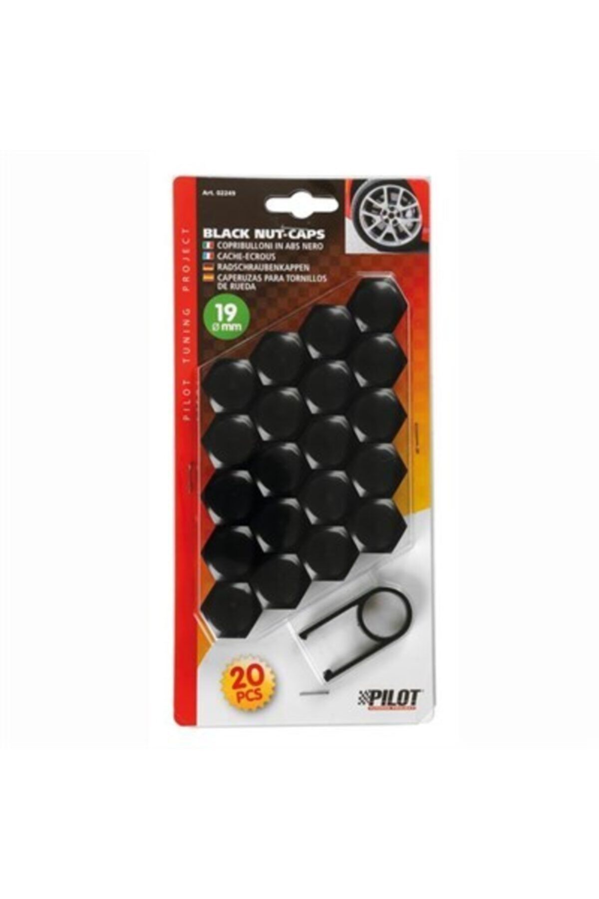 Lampa 19 mm Siyah Abs Bijon Kapağı 20 Adet 02249