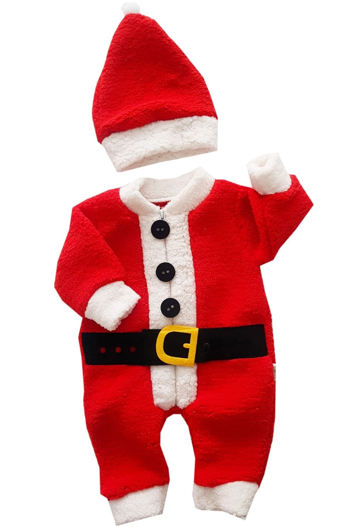 ugurlu bebe bebek kirmizi noel yilbasi sapkali tulum kostum seti fiyati yorumlari trendyol