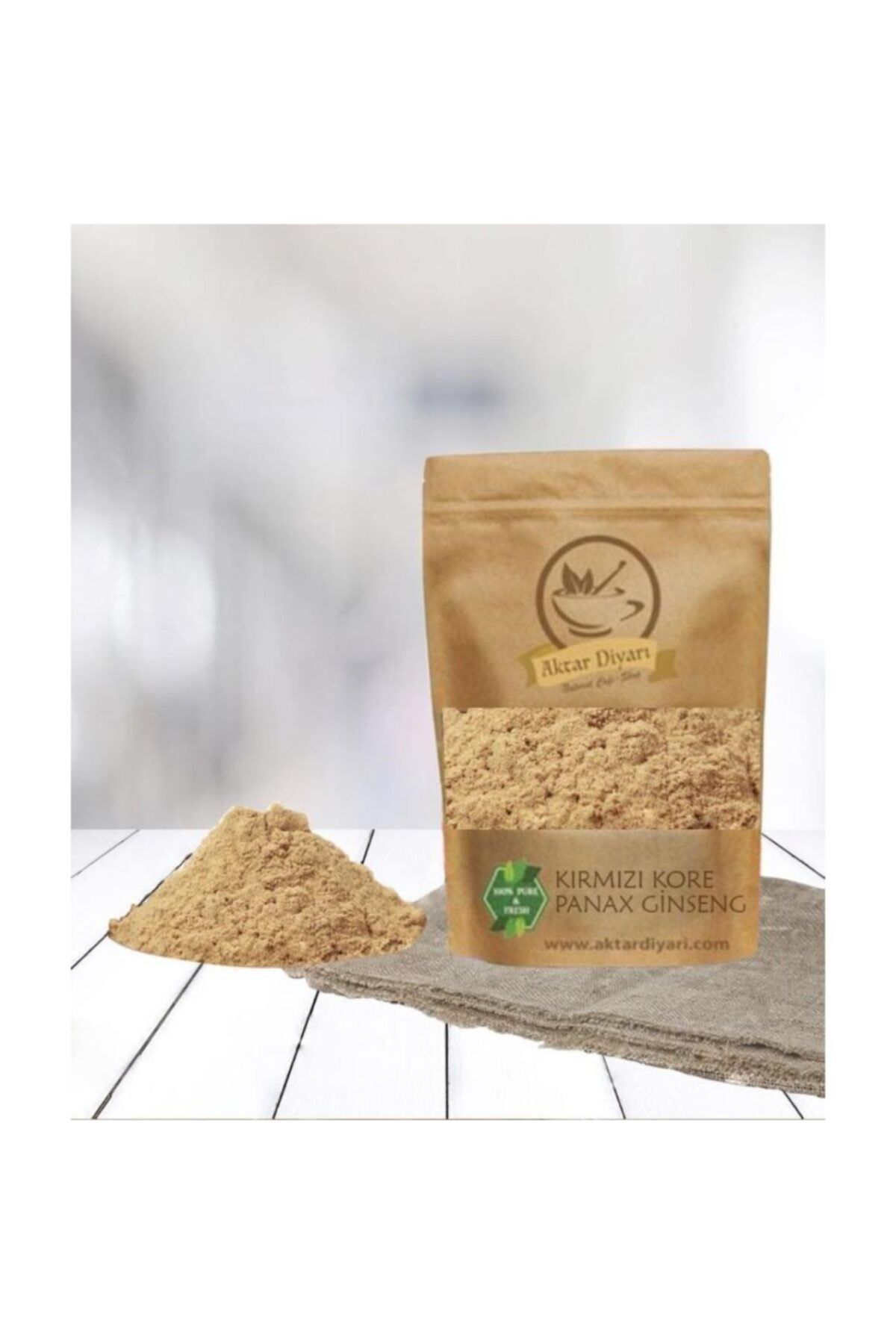 Aktar Diyarı Kırmızı Kore Ginseng Toz Panax Ginseng 10 Gr. % 100 Saf