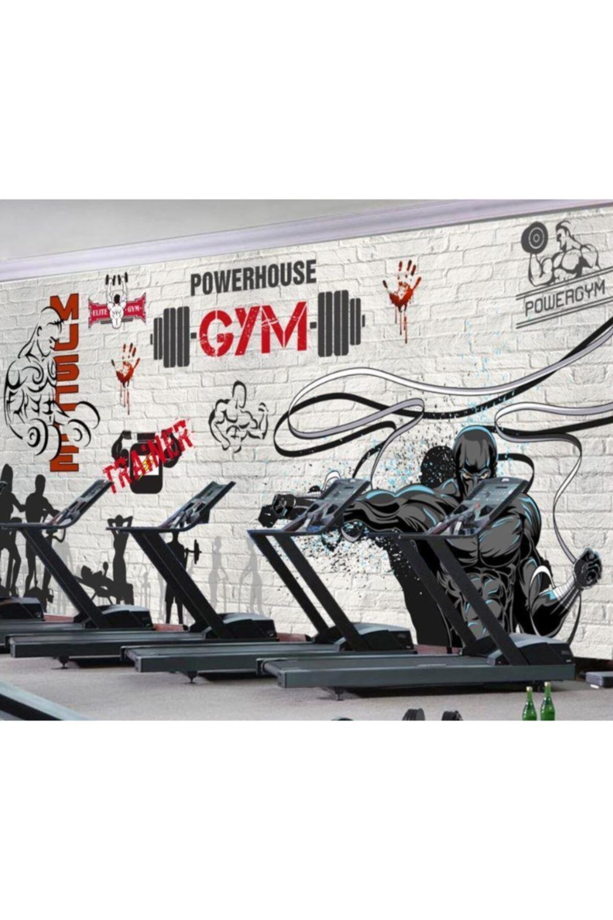 Renkli Duvarlar Wallpaper Gym Spor Salonu Özel Tasarım Duvar Kağıdı 5.00x2.70