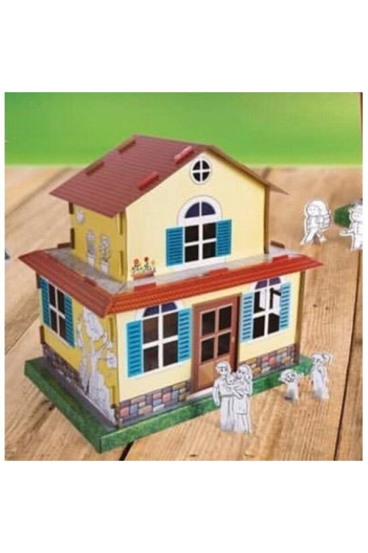 aycocuk 3 boyutlu maket ev sari kosk 3d karton maket boyama evi fiyati yorumlari trendyol
