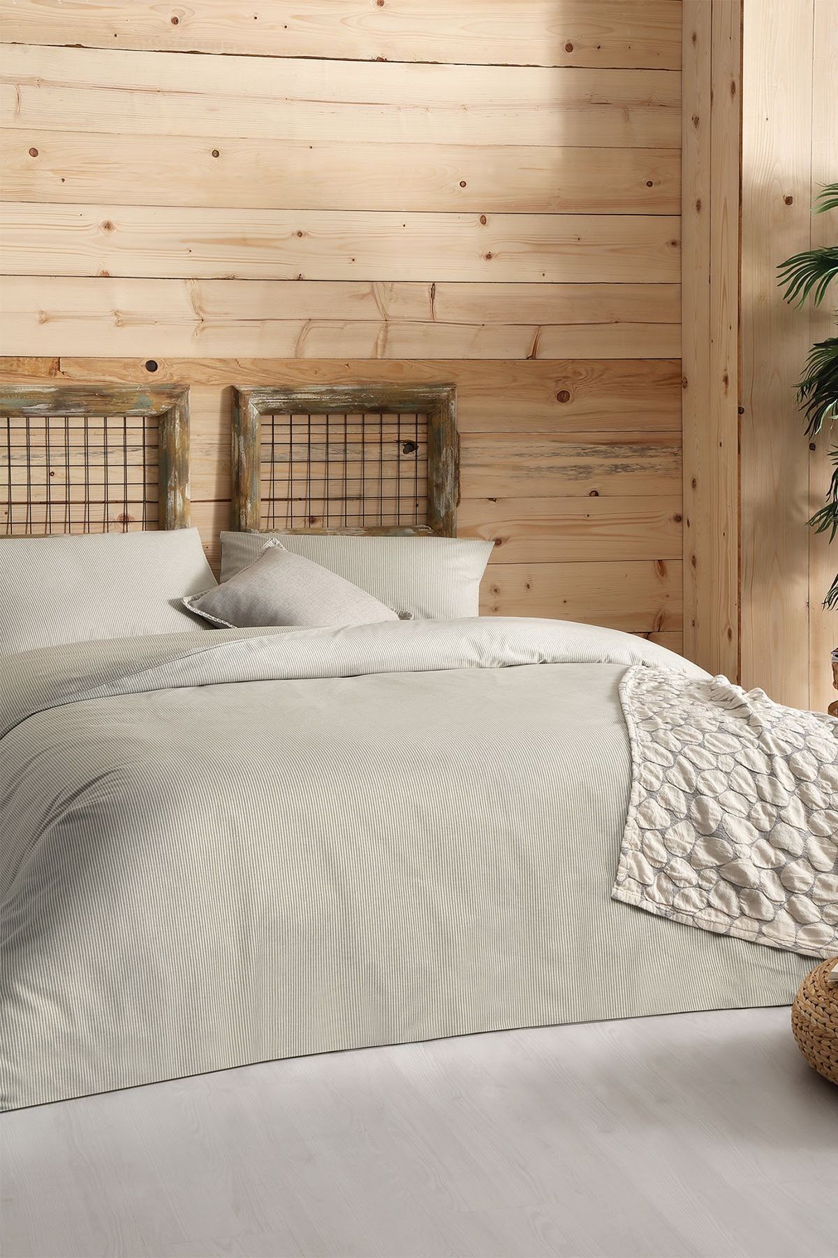 Yataş Bedding Yeşil Linea Ranforce Çift Kişilik Xl Nevresim Takımı