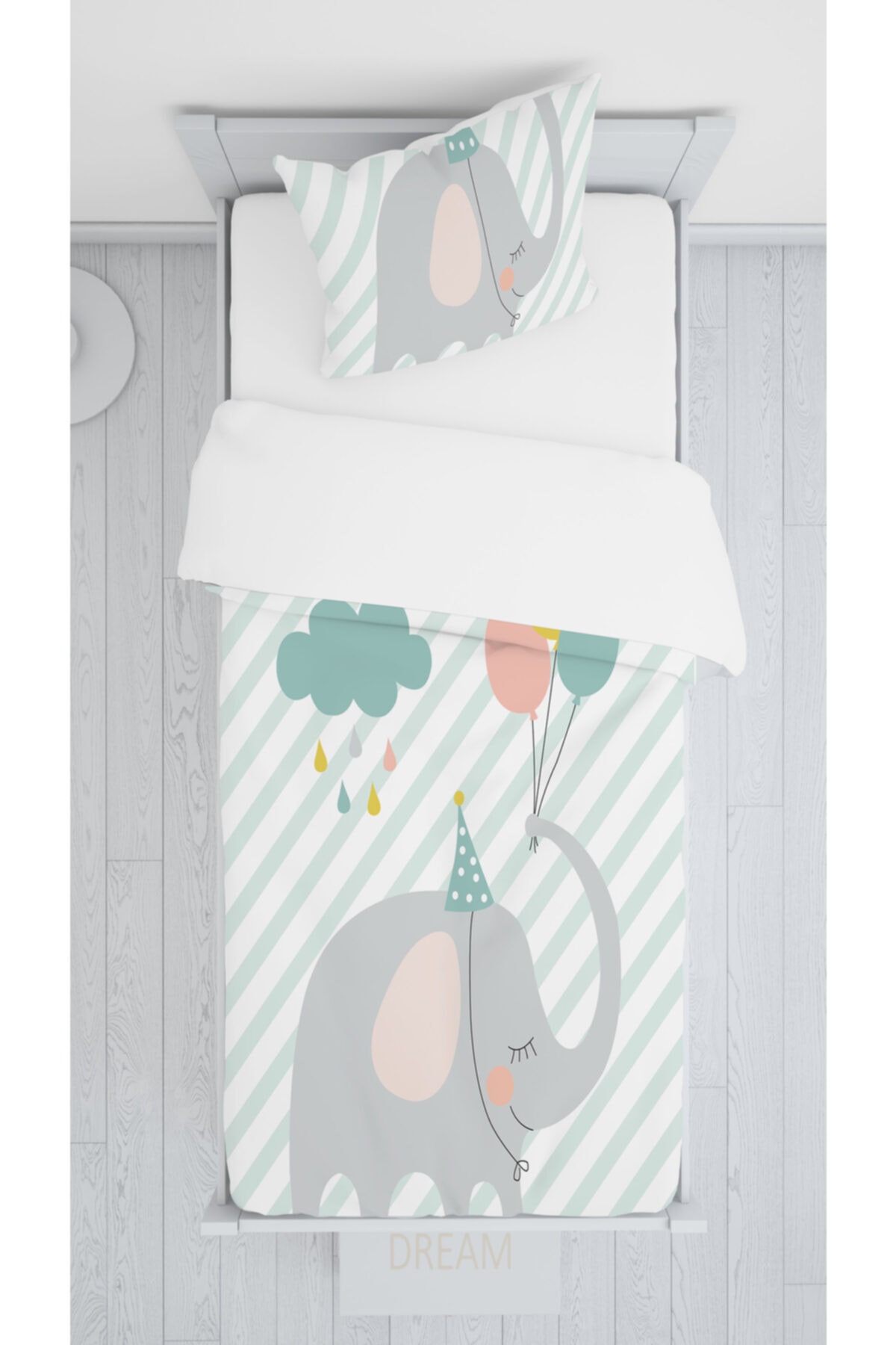 halımarkt Hm-b66 Sevimli Balonlu Fil Yatak Örtüsü Takımı