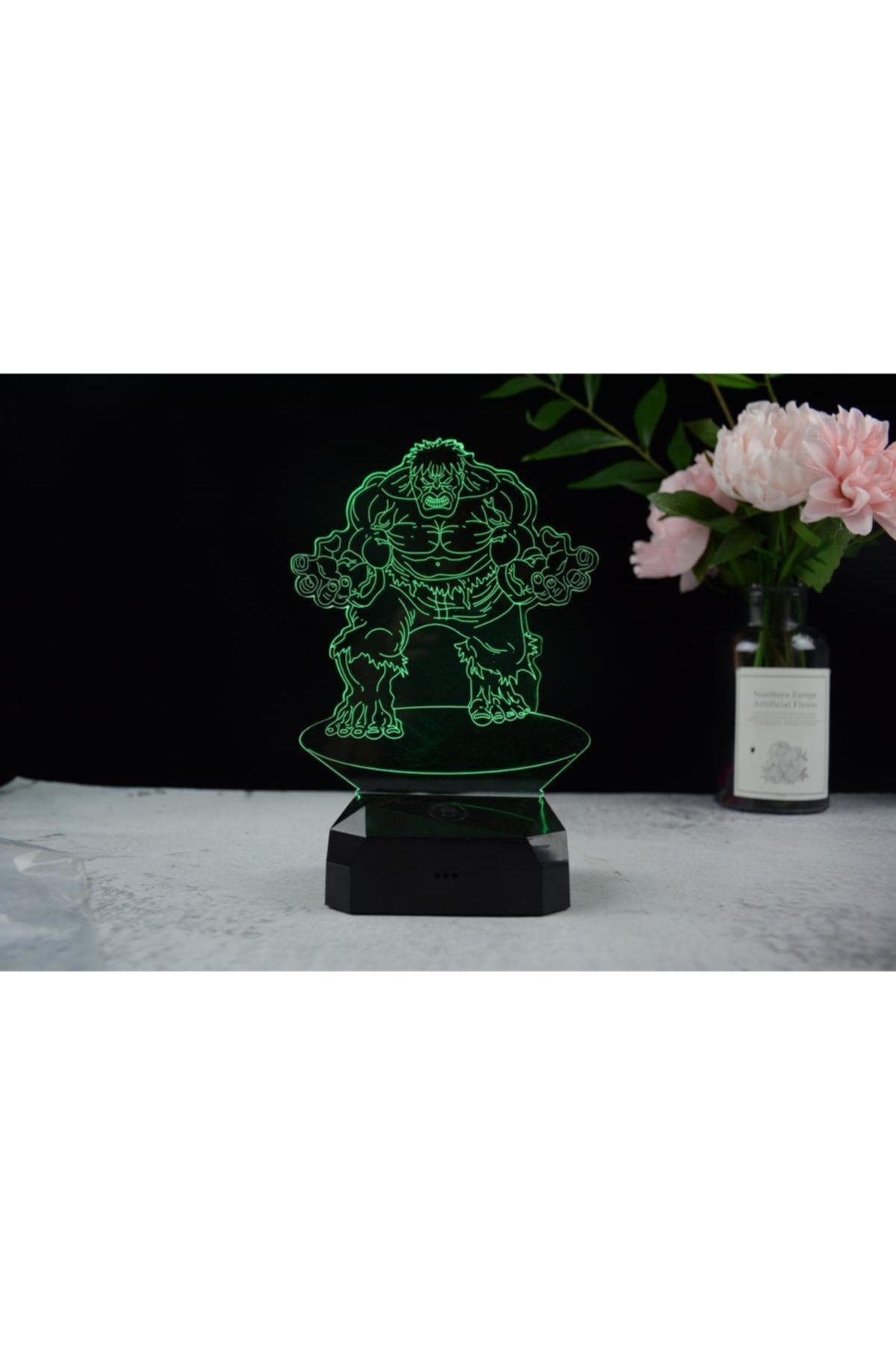 Gplus GL06P Kumandalı 3 Boyutlu LED Gece Lambası Yeşil Dev Hulk