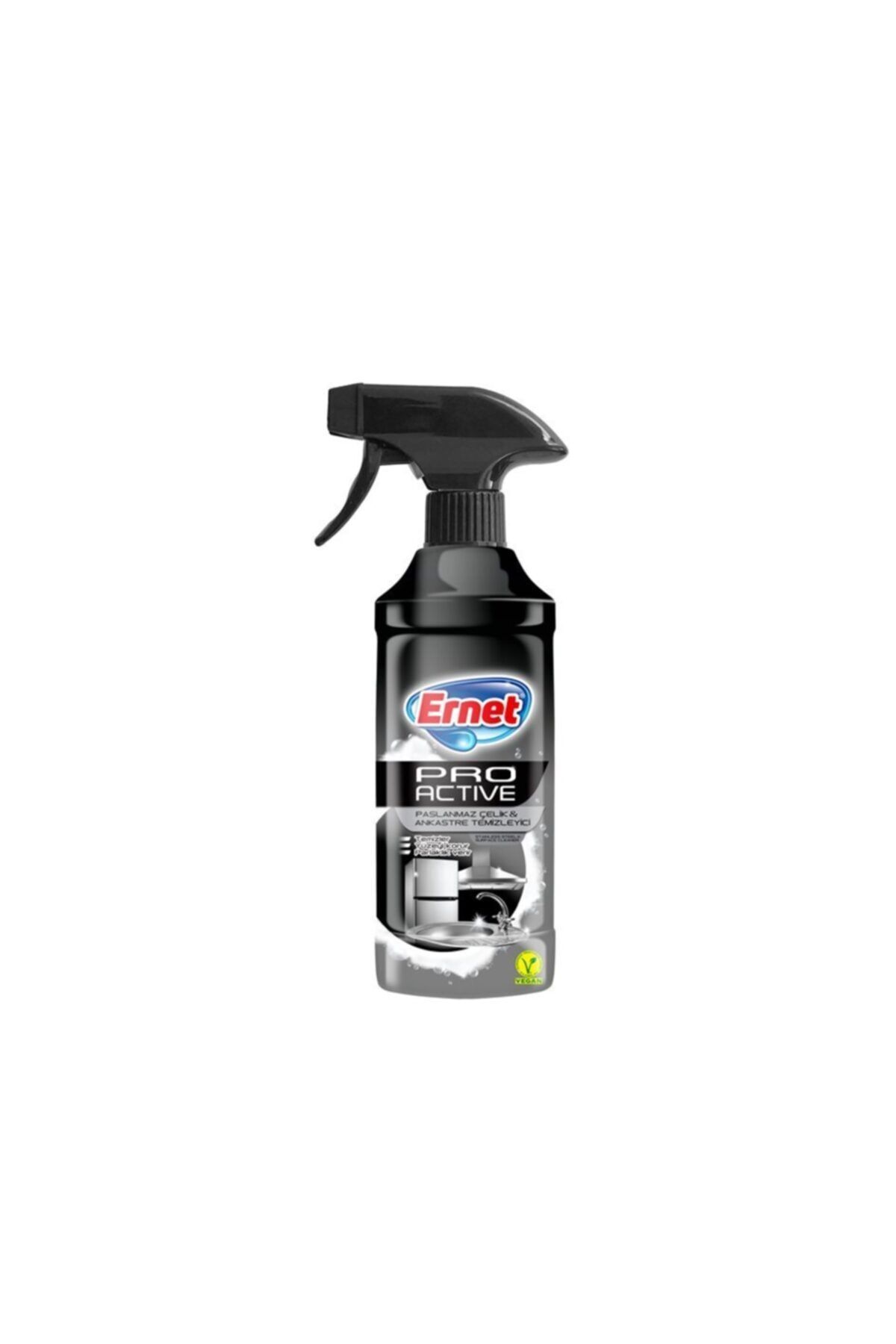 Ernet PRO ACTIVE PASLANMAZ ÇELİK YÜZEY & ANKASTRE TEMİZLEYİCİ 435ML