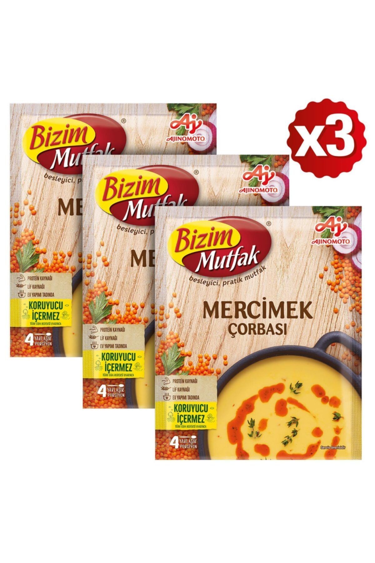 Bizim Mutfak Mercimek Çorbası 72 Gr 3'Lü Paket