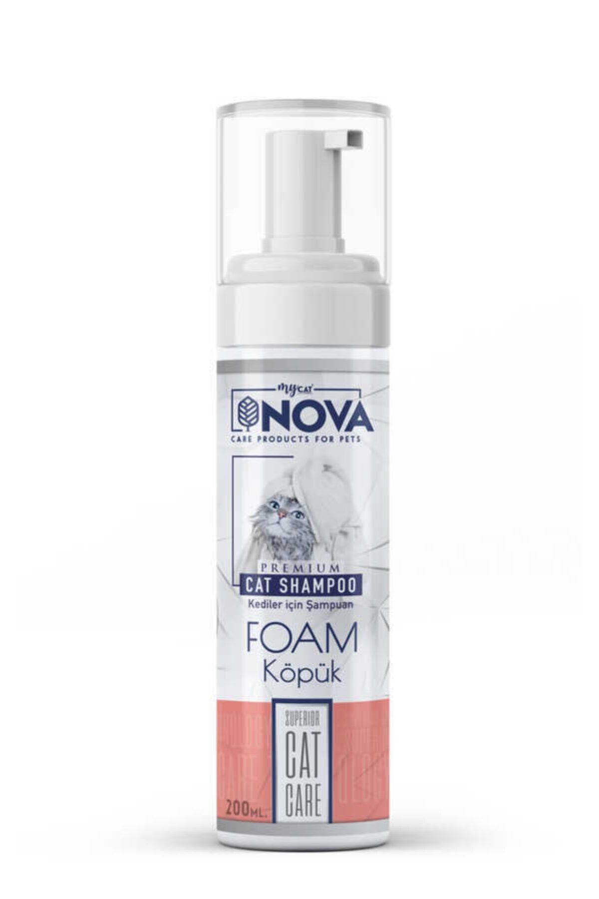 Nova mycat nova kediler için köpük şampuan 200 ml