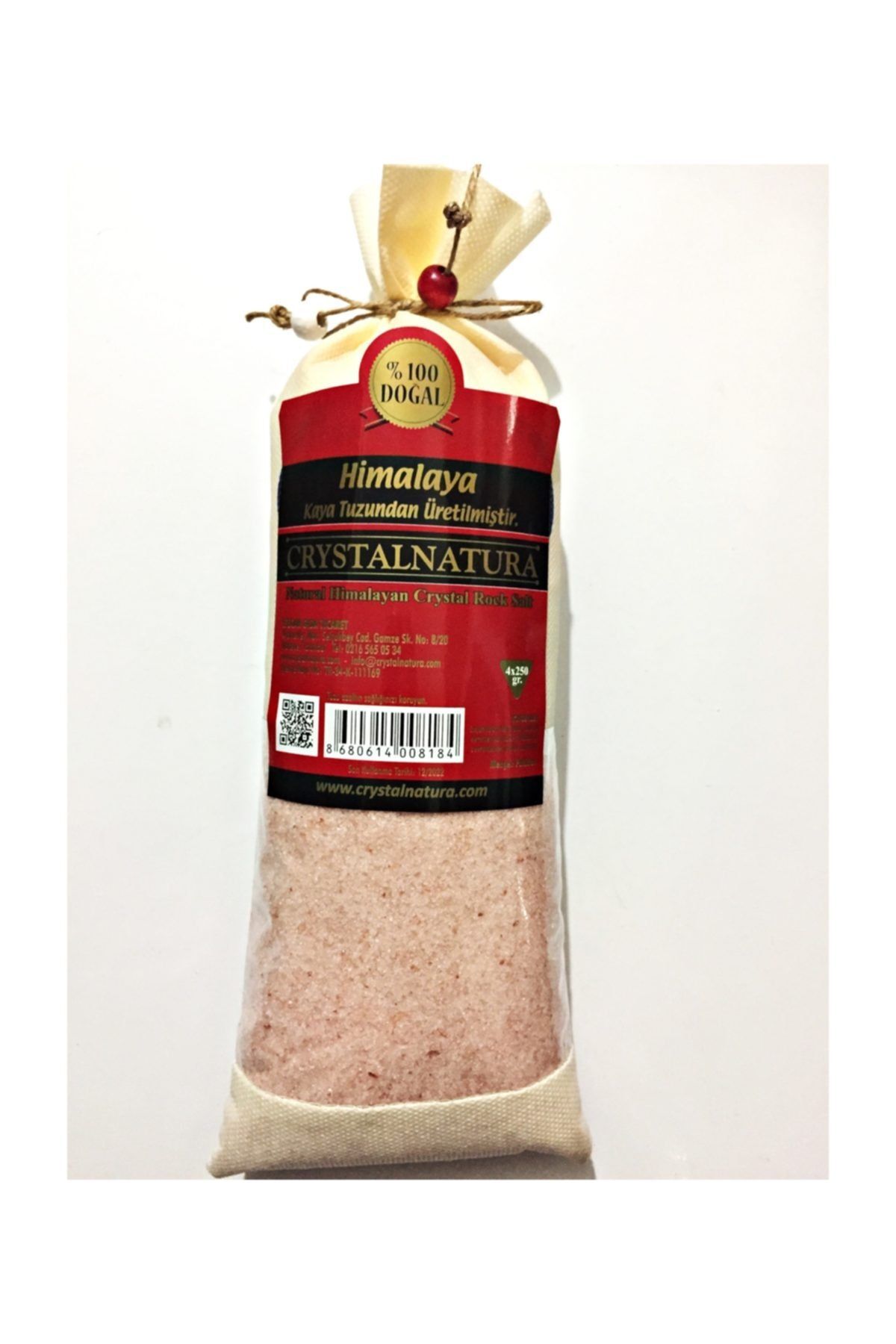 CRYSTALNATURA DOĞAL HİMALAYA KAYA TUZU PEMBEÖĞÜTÜLMÜŞ ORJİNAL ÇUVAL  1KG