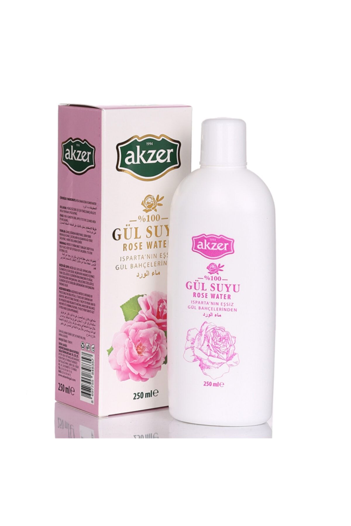Akzer Gül Suyu %100 gül suyu hijyenik 3 ADET 250 ML Akzer