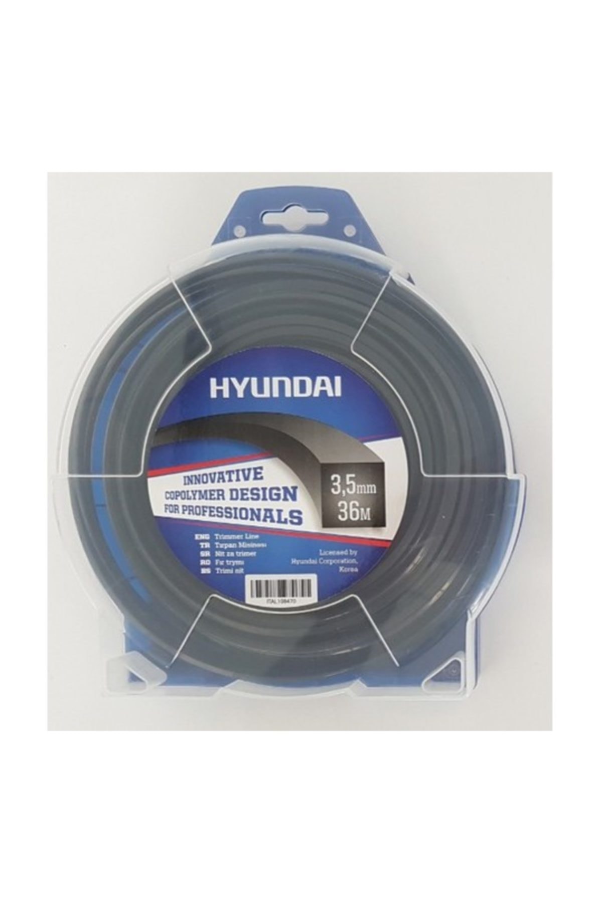 Hyundai 3.30 mm 42 mt.Dört Köşe Siyah Tırpan Misinası Ot Çim Kesme İpi