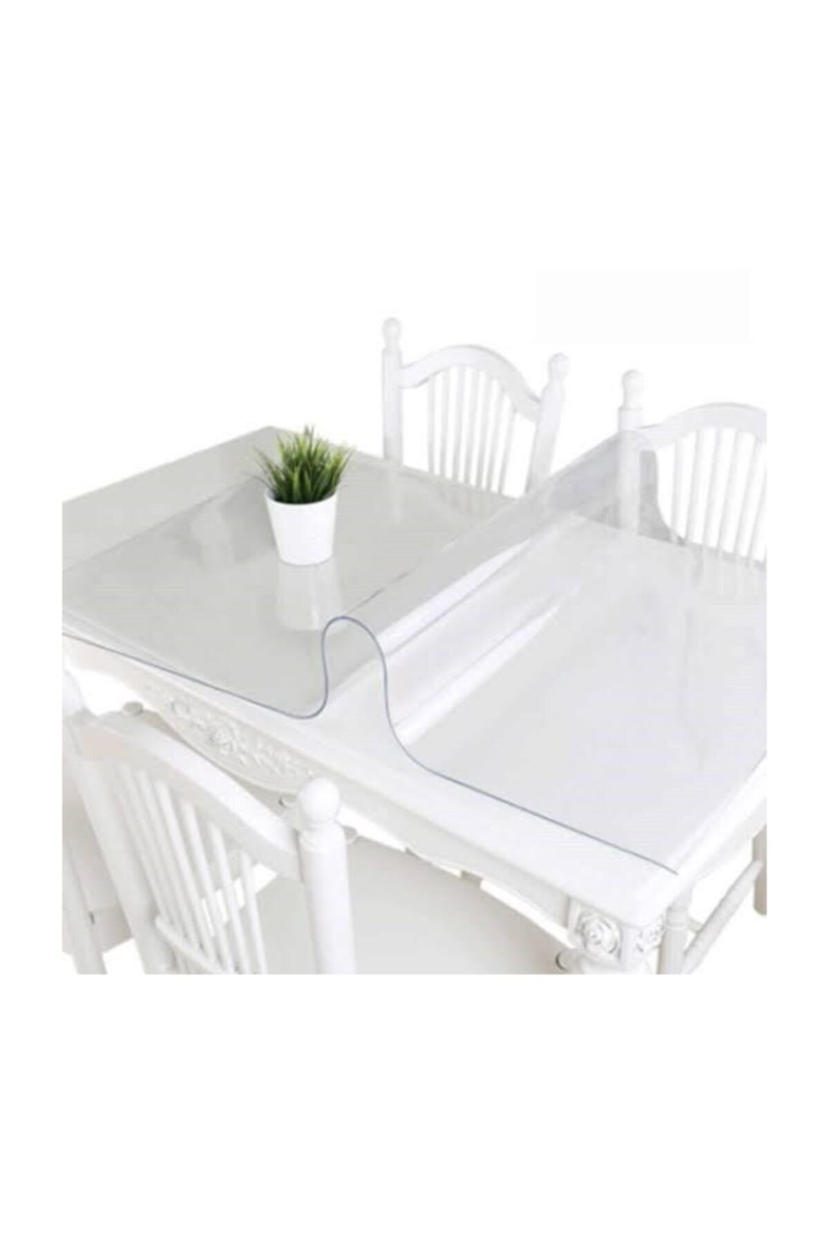 Emek 80x100 Şeffaf PVC Masa Örtüsü 1,7 mm Masa Koruyucu Saydam Renk Masa Sehpa İçin Kolay Temizlik